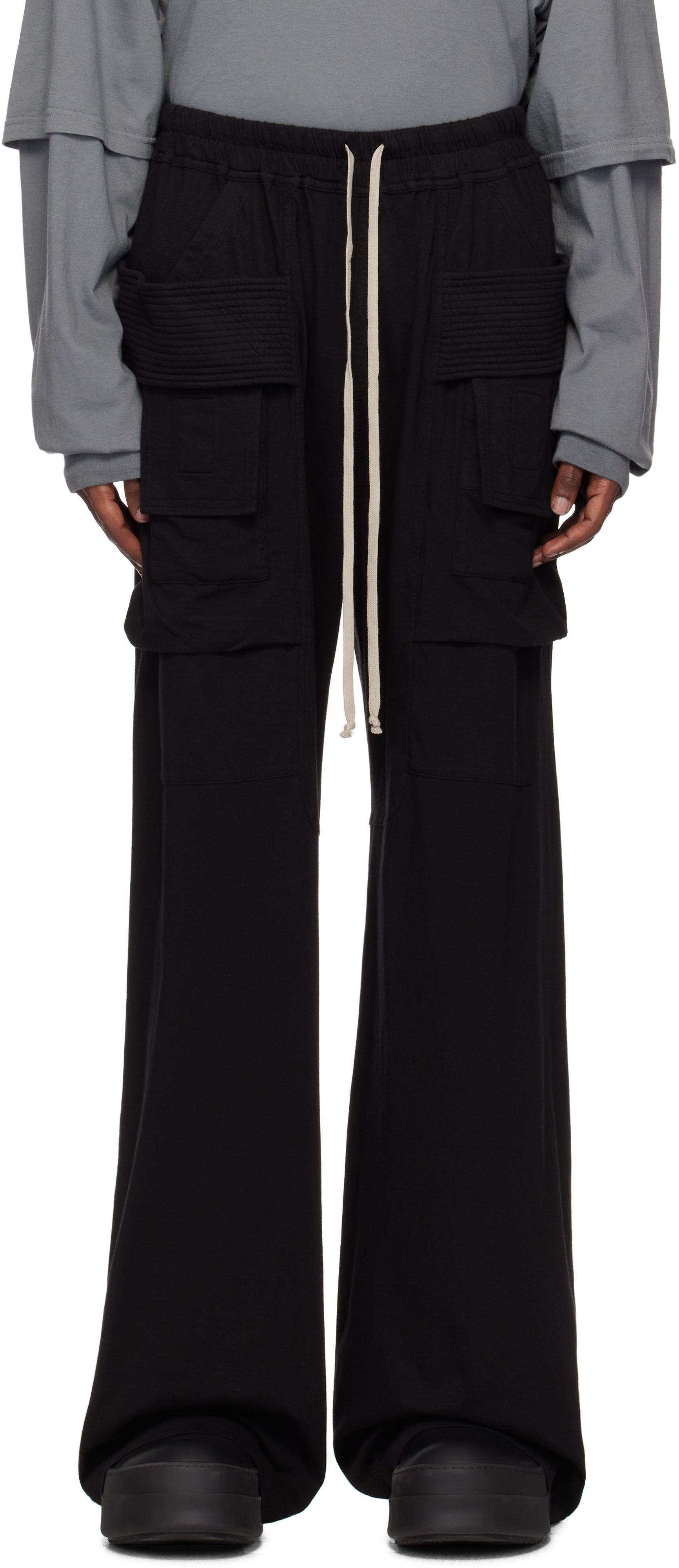 RICK OWENS DRKSHDW パンツスカート Rick Owens DRKSHDW: ブラック Porterville Creatch ドローストリング