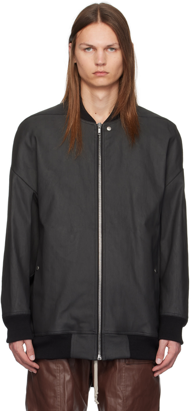 Rick Owens: Black Porterville Jumbo Peter Flight Jacket | SSENSE