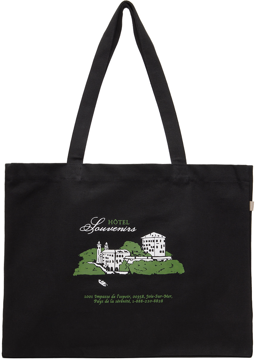 A.P.C.: Black JJJJound Edition 'Hôtel Souvenirs' Tote | SSENSE