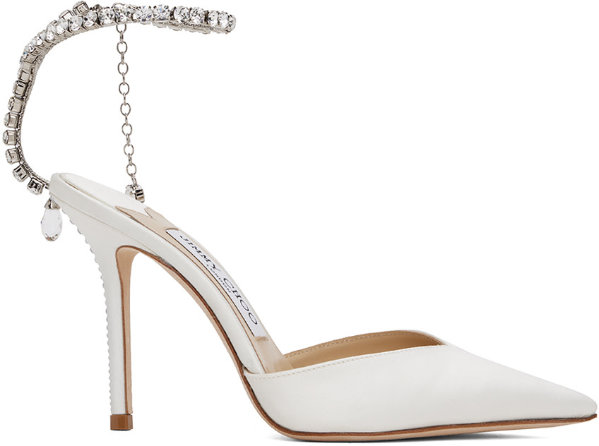 Jimmy Choo: White Saeda 100 Heels | SSENSE