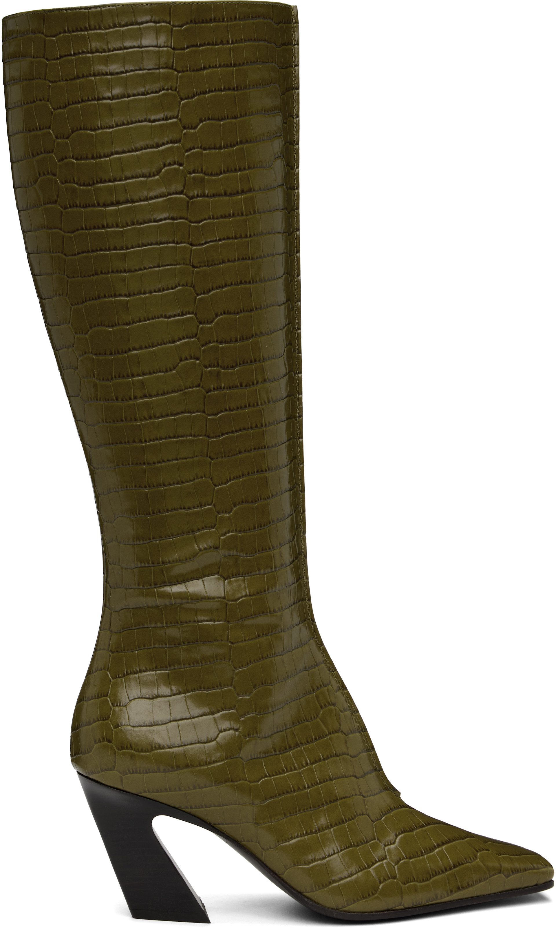 Bottega Veneta: Green Lewis Tall Boots | SSENSE