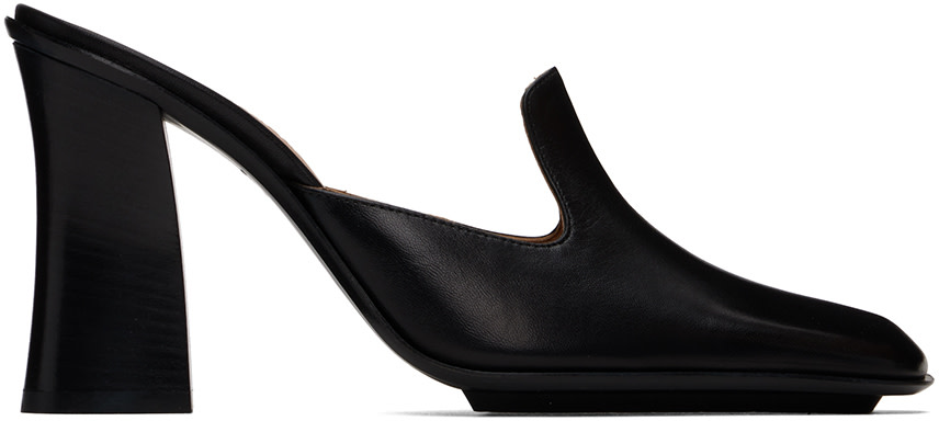 【新品・未使用】BOTTEGA VENETA スネークプリント ハイヒール Bottega Veneta: Black Step San Marco Mules | SSENSE