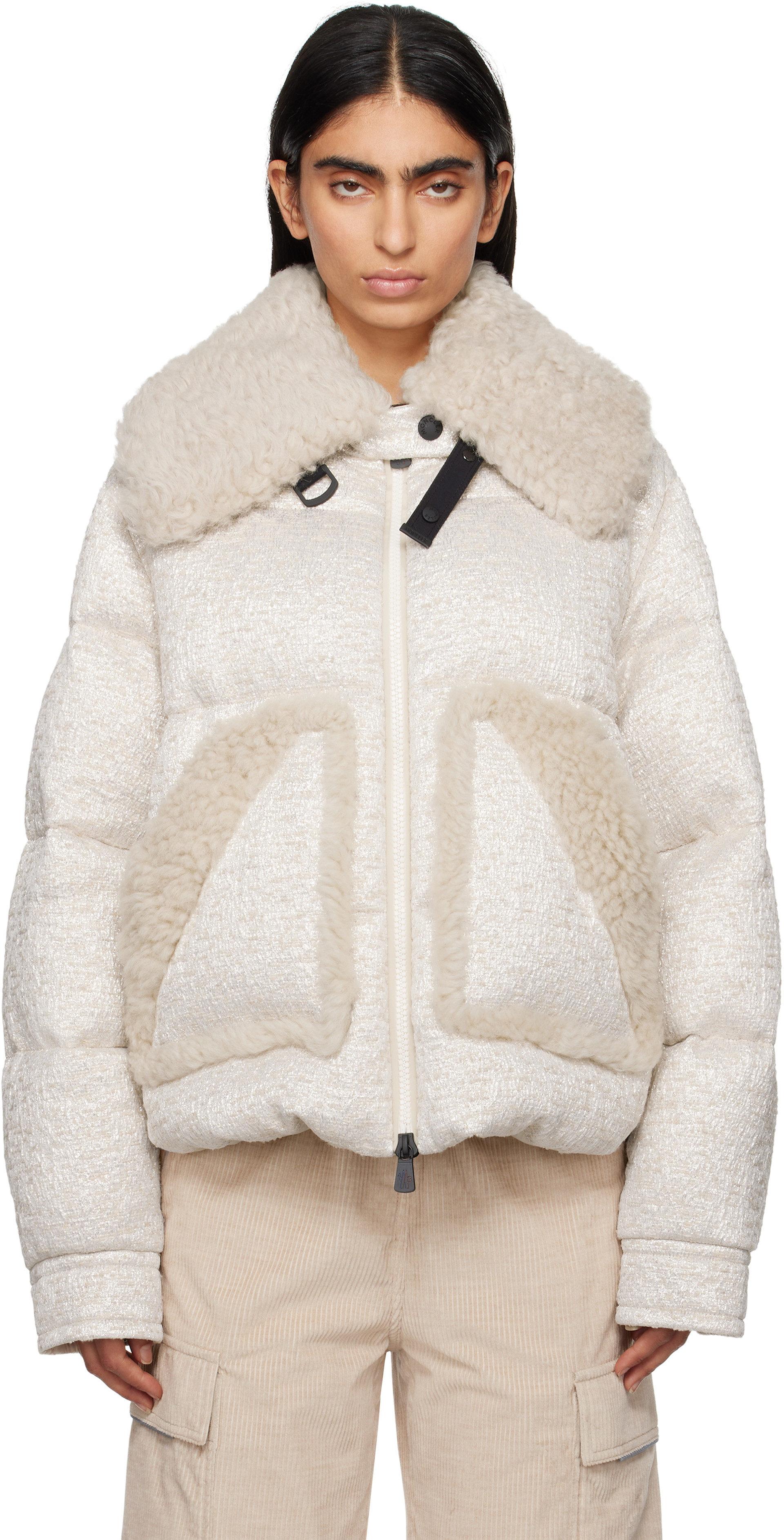Moncler Grenoble: Beige Stowe Down Jacket | SSENSE