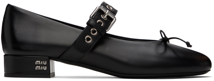 Miu Miu: Black Mary Jane Heels | SSENSE Canada