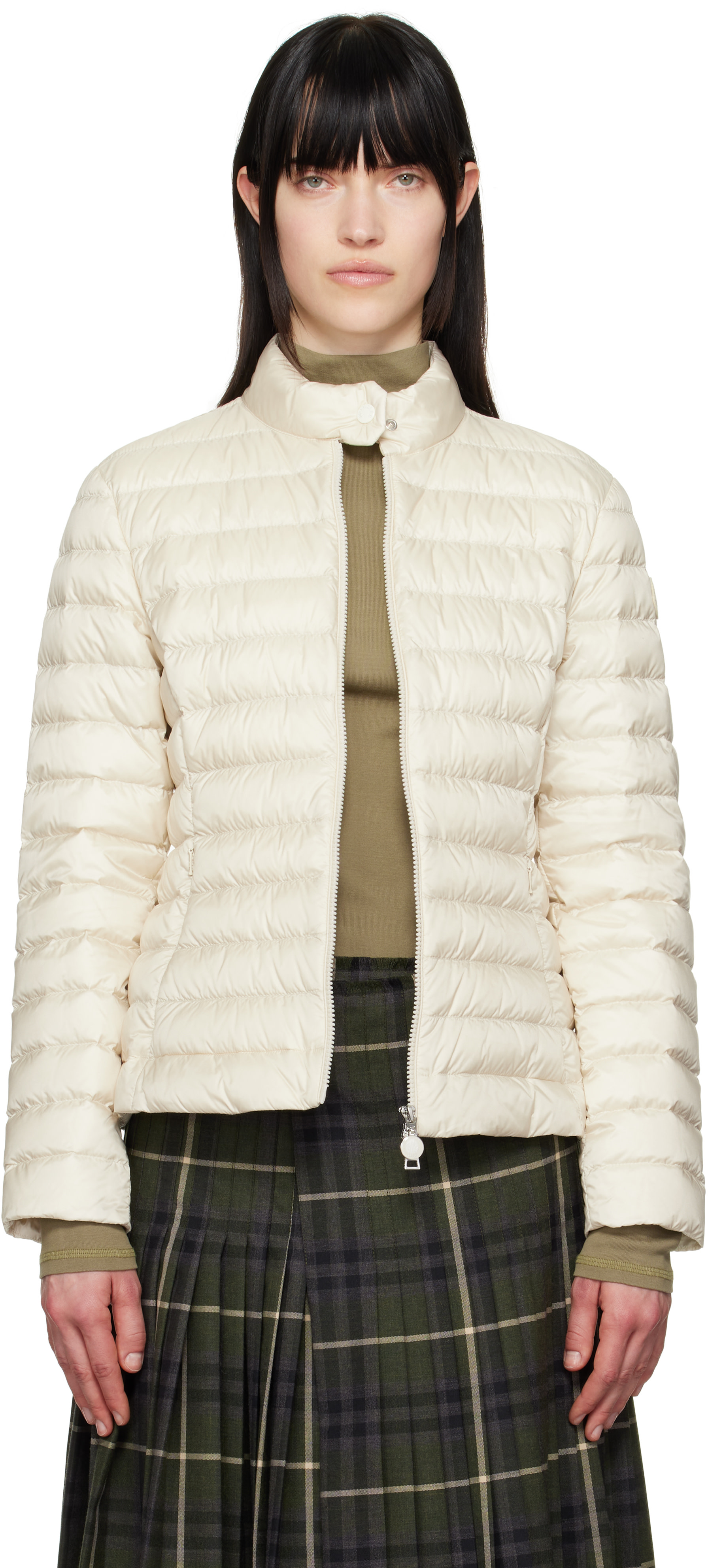 Moncler: Off-White Igelle Short Down Jacket | SSENSE