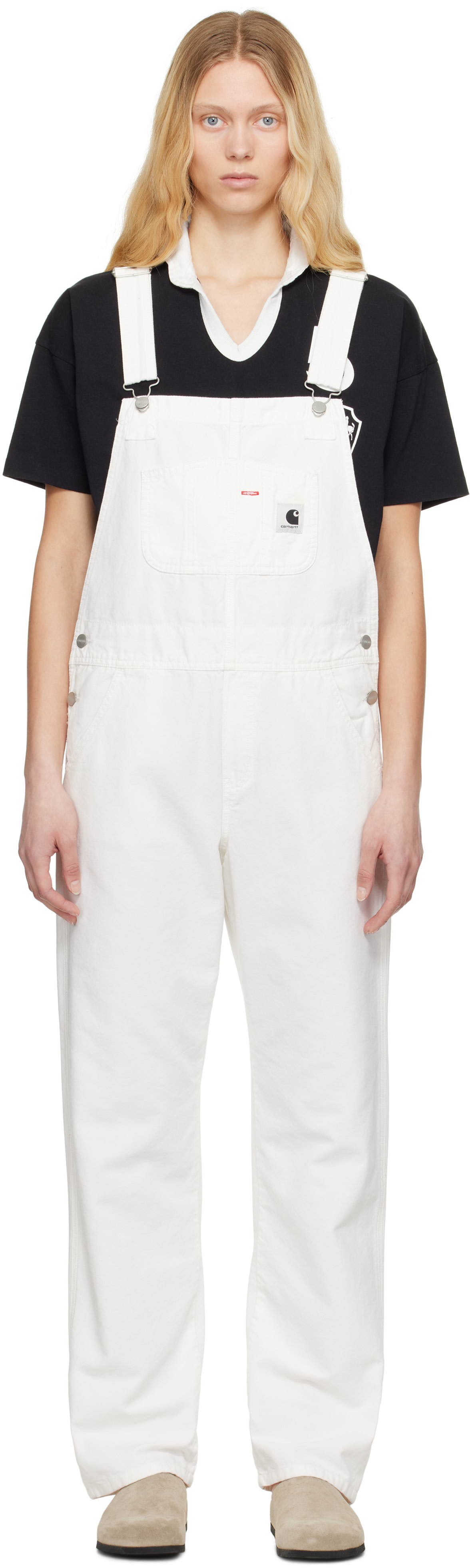 Carhartt Work In Progress: Off-White Bib Straight Overalls | SSENSE