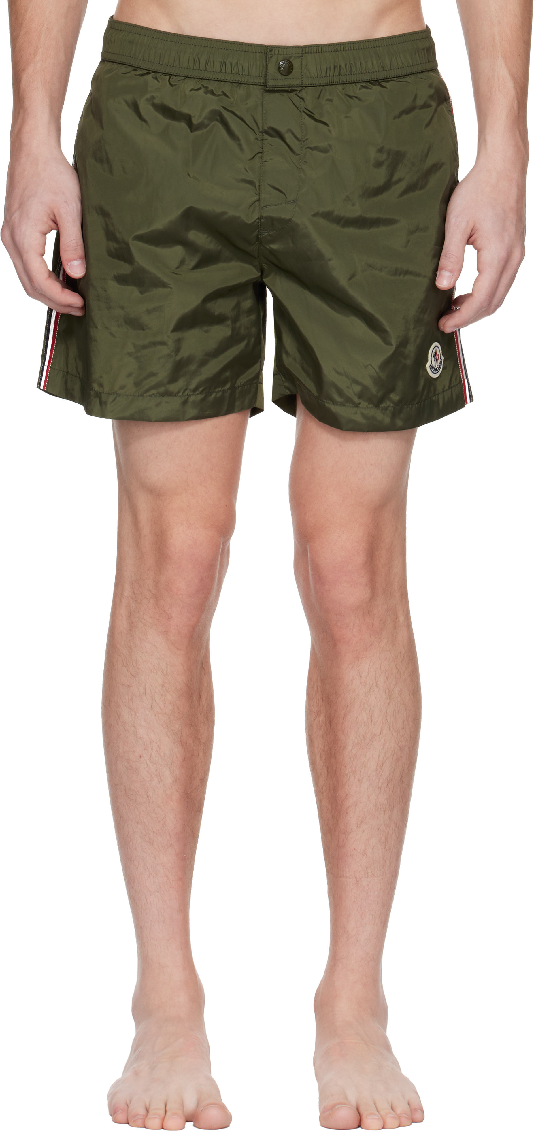 Moncler: Khaki Archivio Urban Swim Shorts | SSENSE