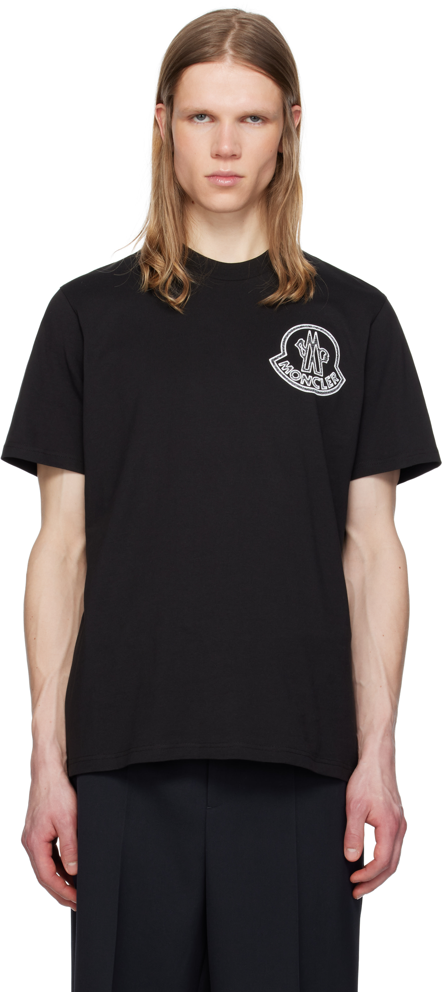 Moncler: Black Archivio Creativo T-shirt | SSENSE