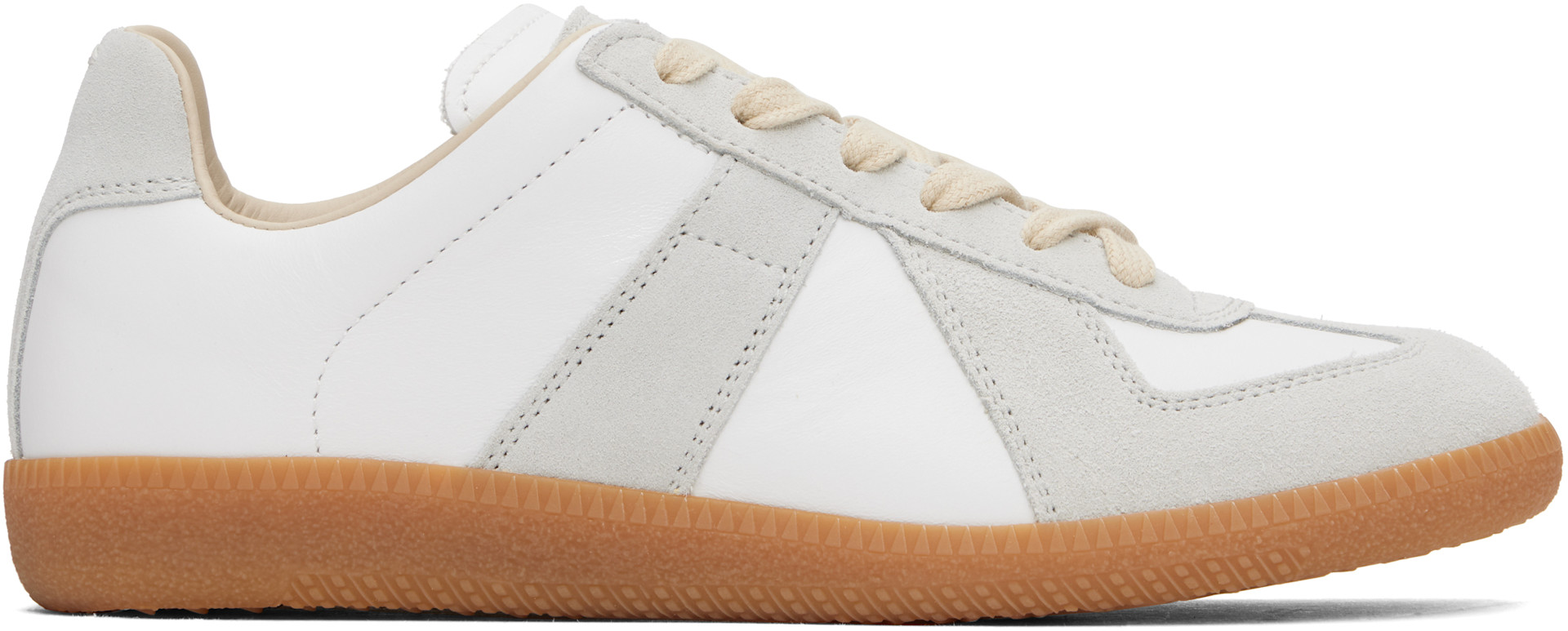 Maison Margiela: White & Gray Replica Sneakers | SSENSE
