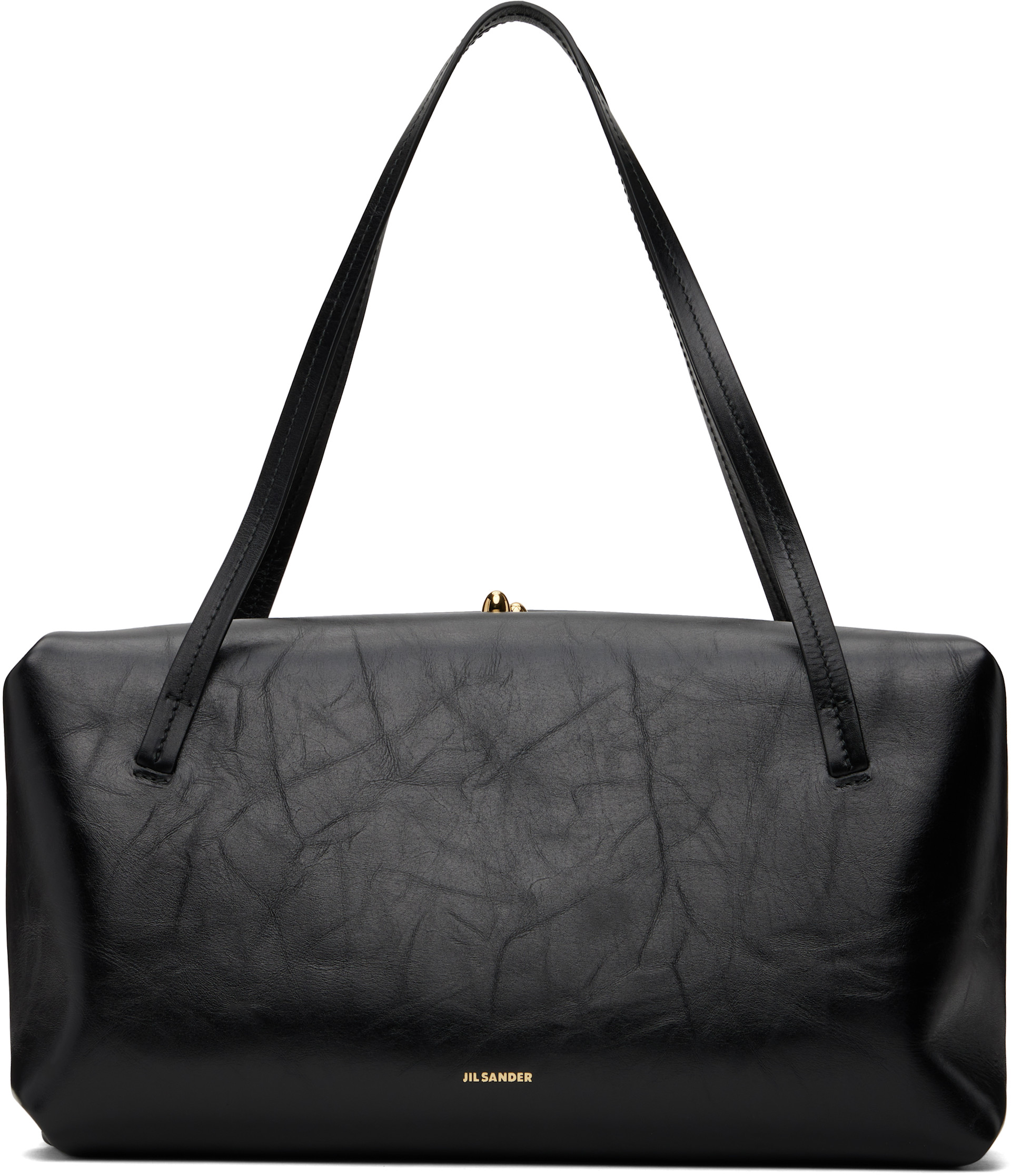 Jil Sander: Black Goji Pillow Medium Bag | SSENSE Jil Sander: Black Goji Pillow Medium Bag | SSENSE