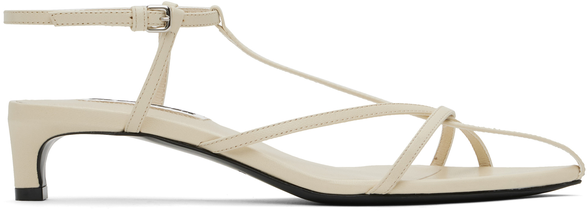 Jil Sander: Off-White High Heeled Sandals | SSENSE