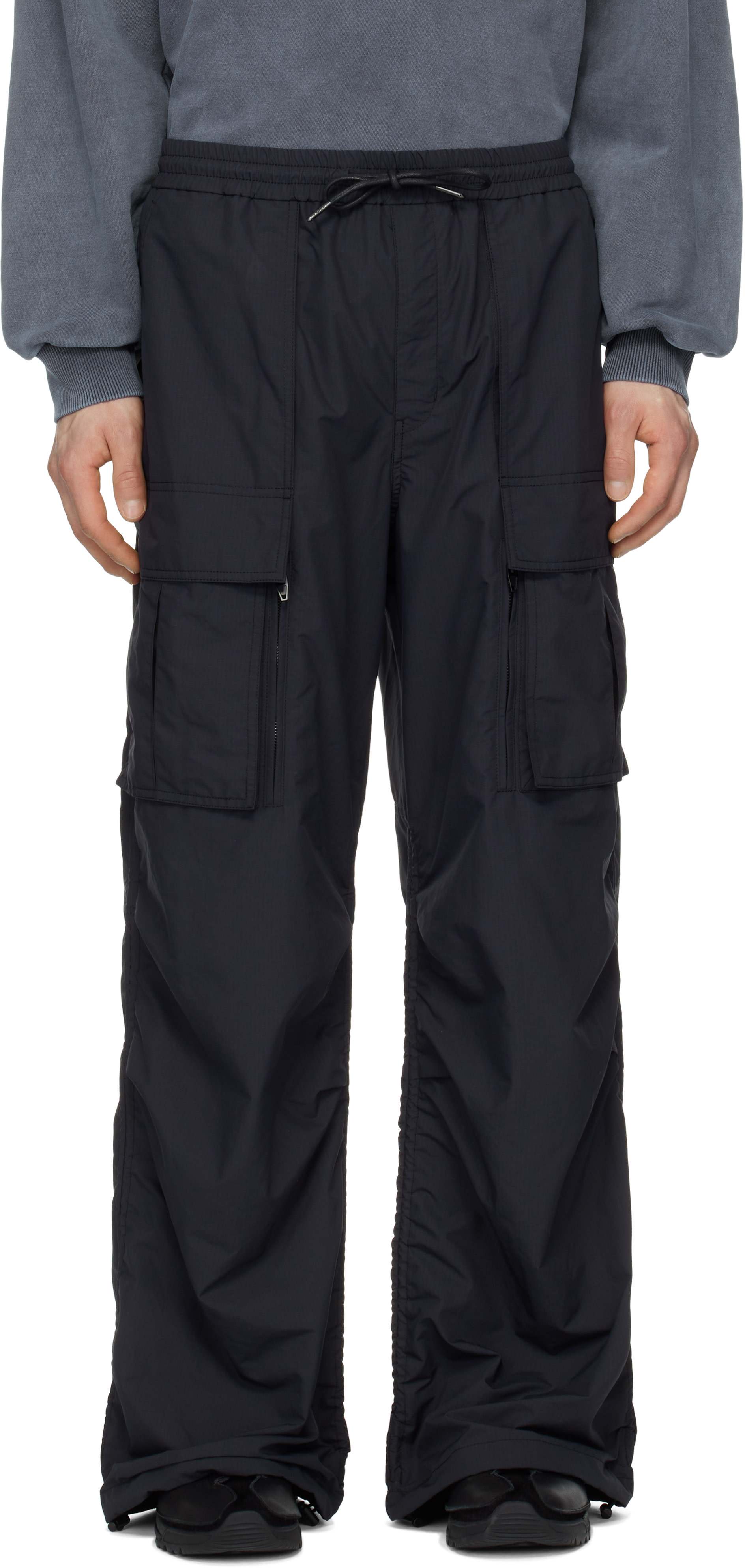 JUUN.J Woven Pants カーゴパンツ Juun.J Brushed Cotton Puckered Pants （Black） - Osaka / Kyoto