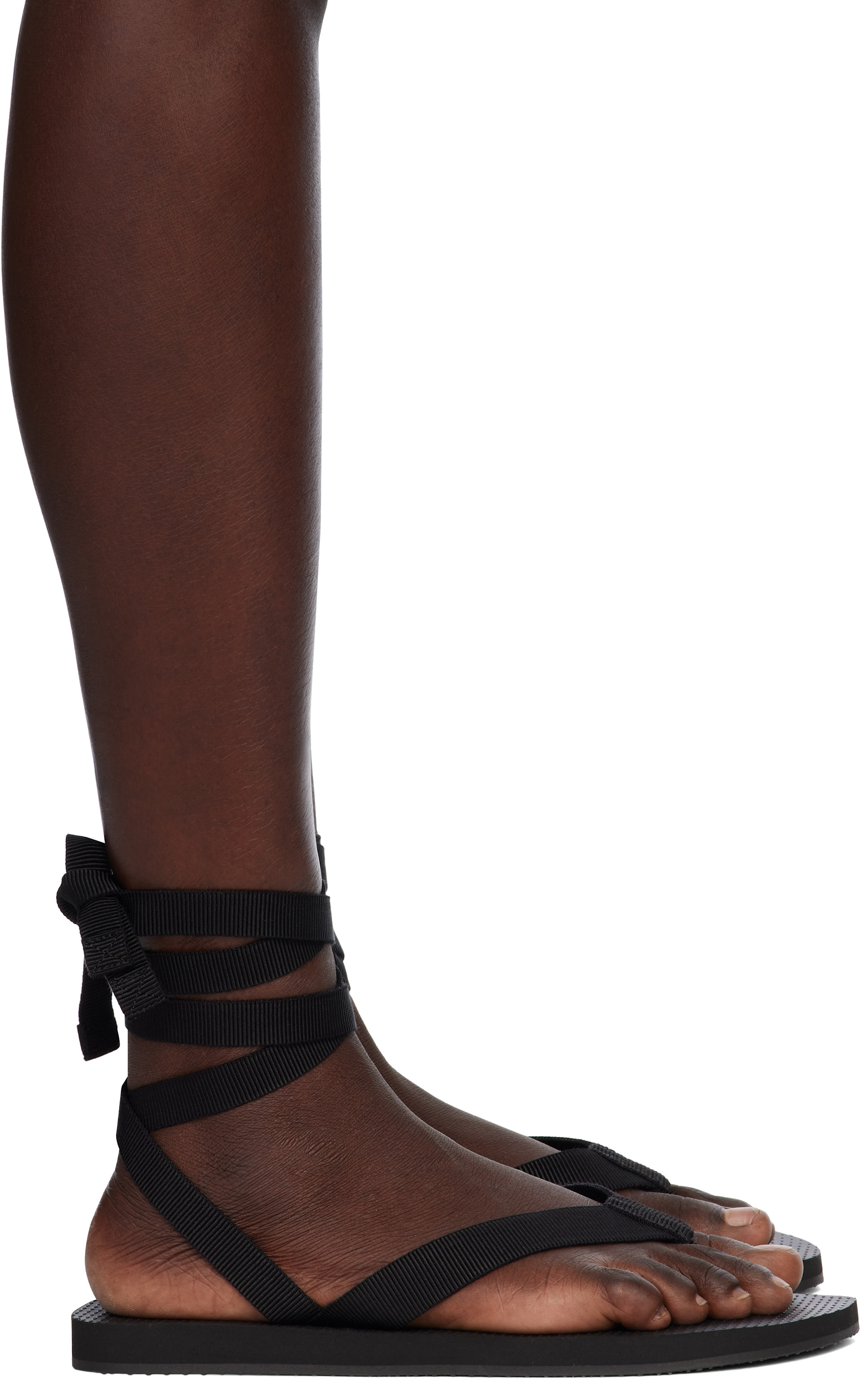 The Row: Black Dune Knot Sandals | SSENSE