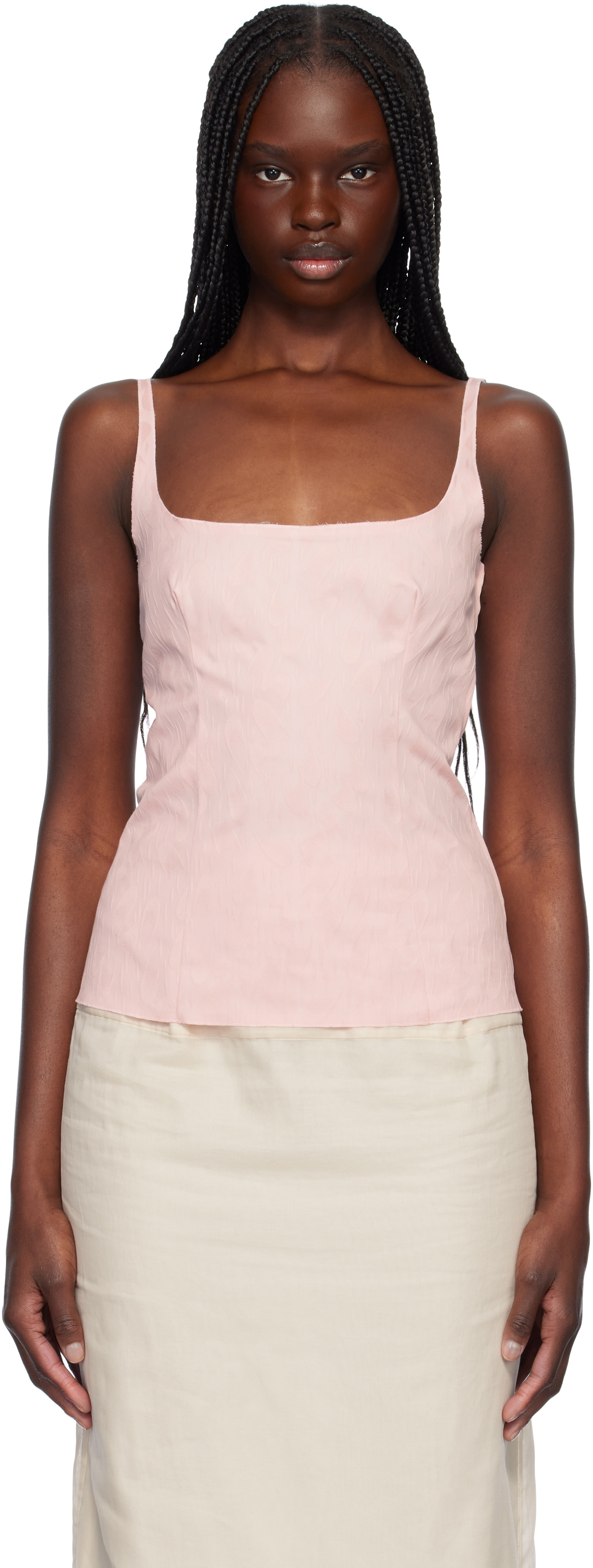 Marni: Pink Waves & Drops Jacquard Top | SSENSE