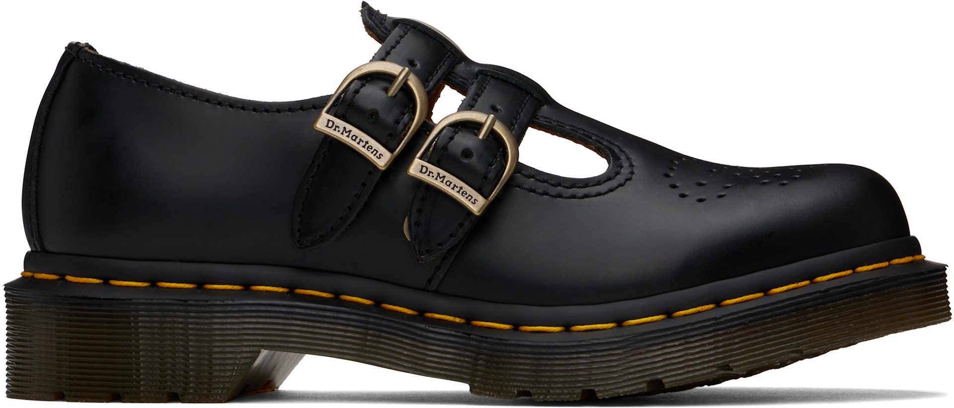 Dr. Martens: Black 8065 Smooth Leather Mary Jane Loafers | SSENSE