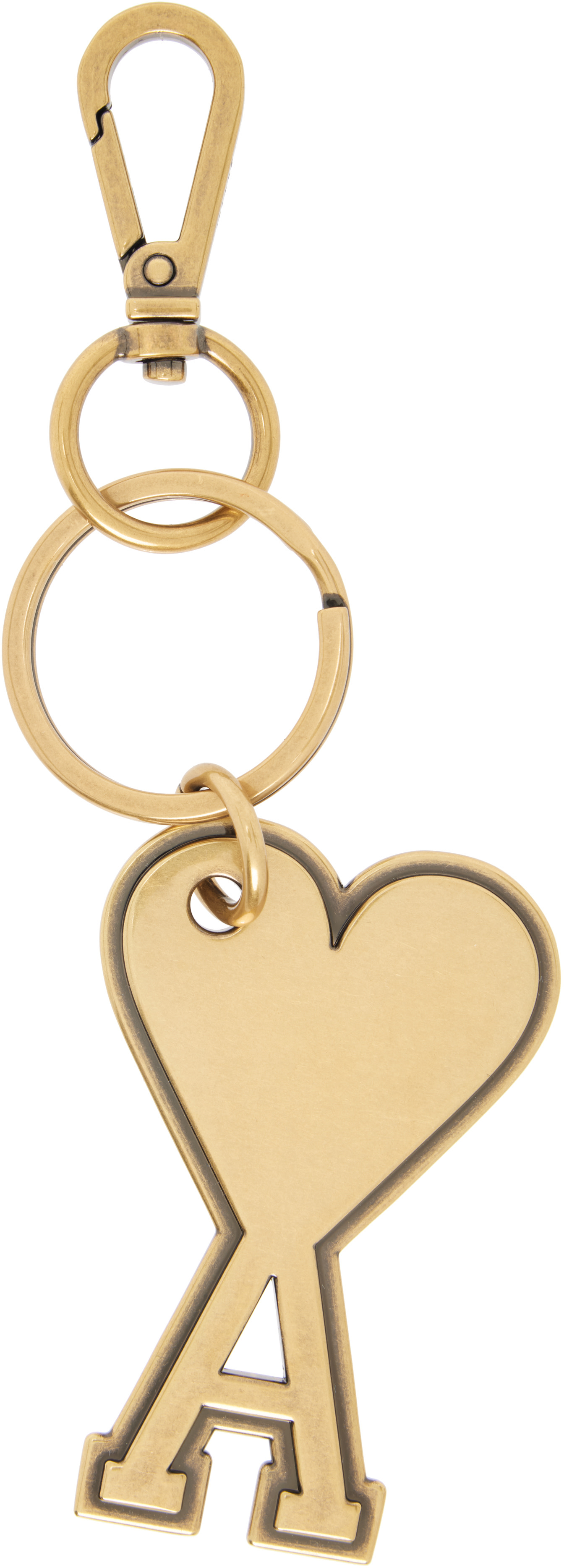 AMI Paris: Gold Ami de Coeur Keychain | SSENSE Canada