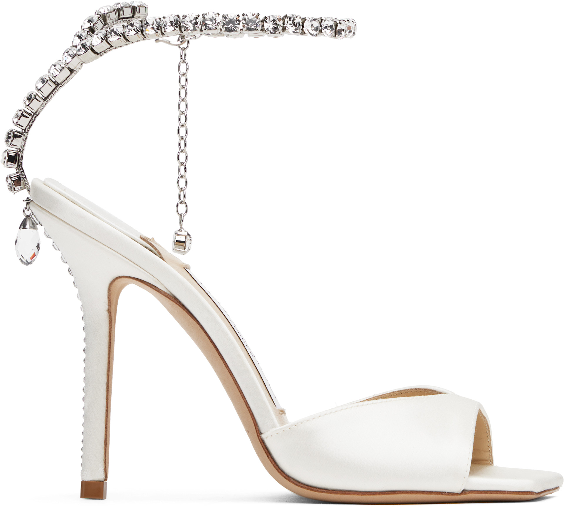 Jimmy Choo: White Saeda 100 Heeled Sandals | SSENSE