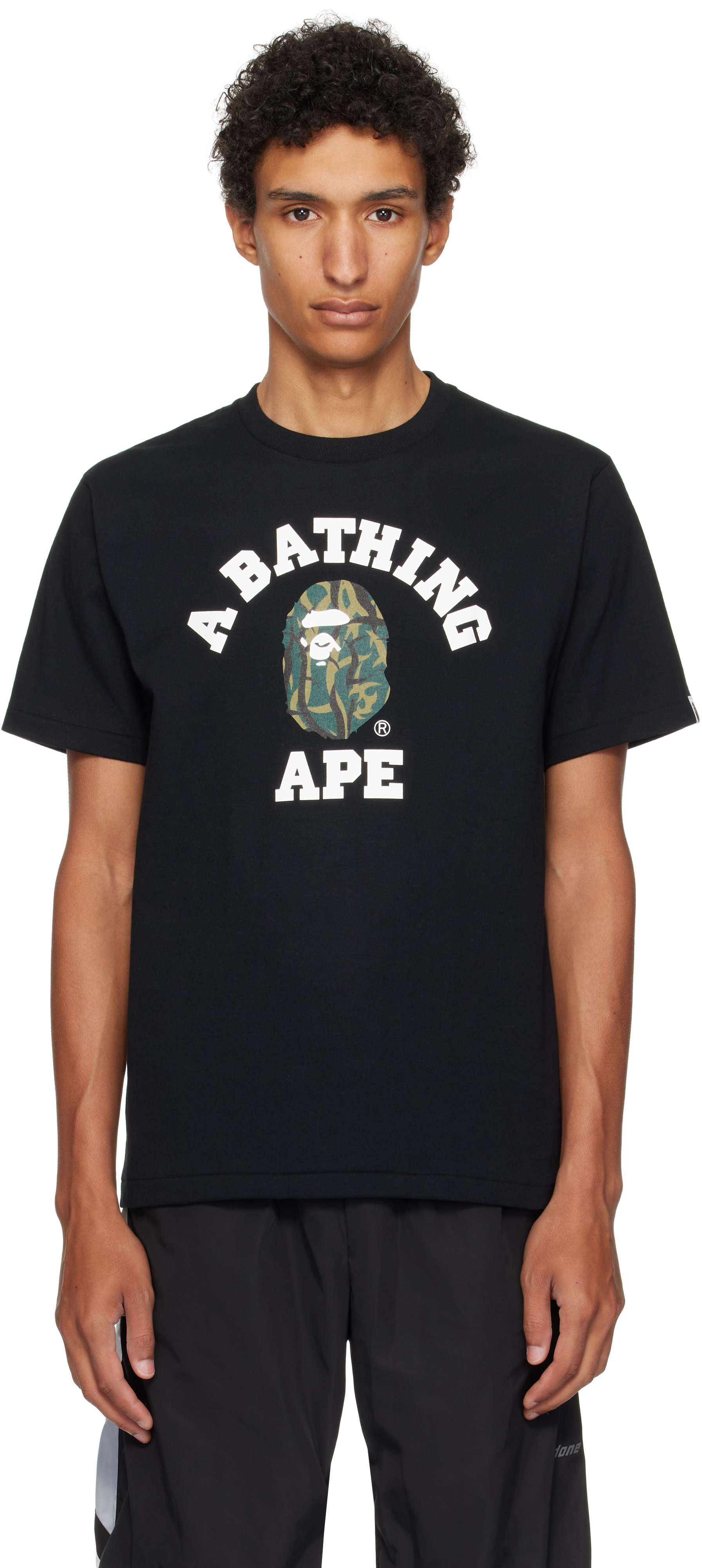 BAPE: Black Trial Camo College T-shirt | SSENSE Canada BAPE: Black Trial Camo College T-shirt | SSENSE Canada