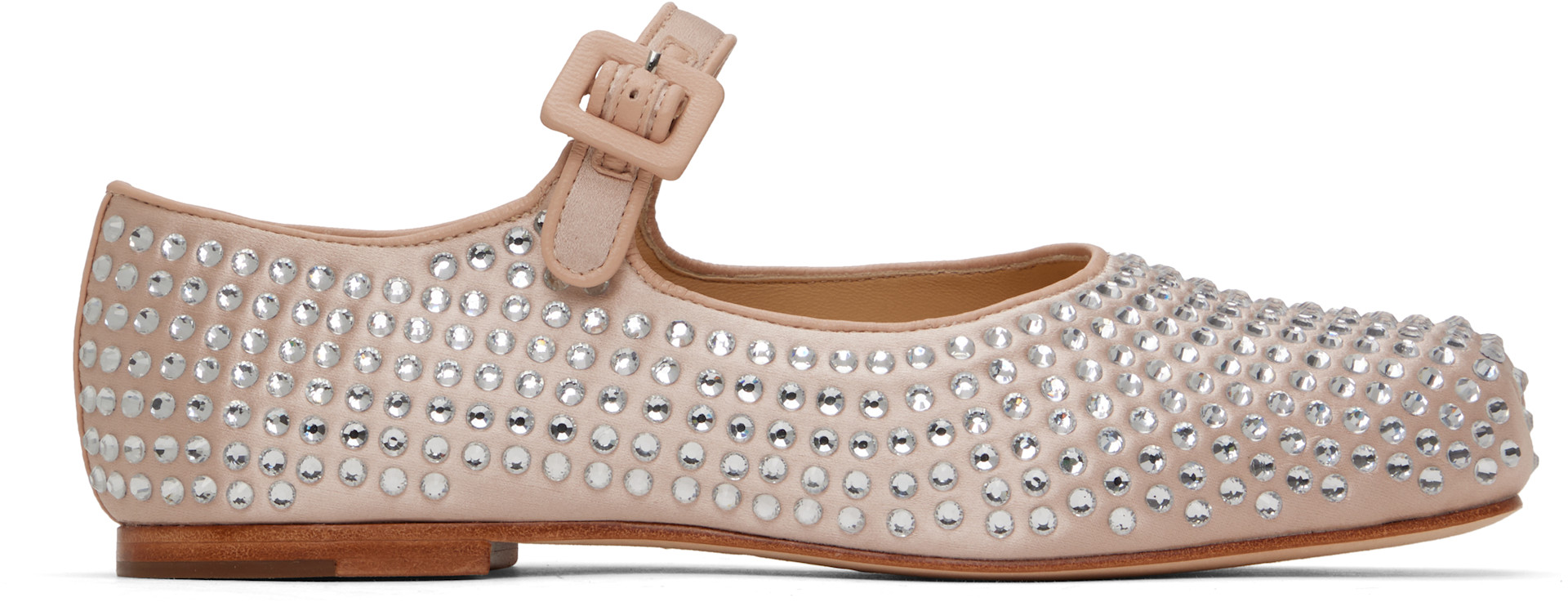Sandy Liang: Pink Mary Jane Pointe Ballerina Flats | SSENSE