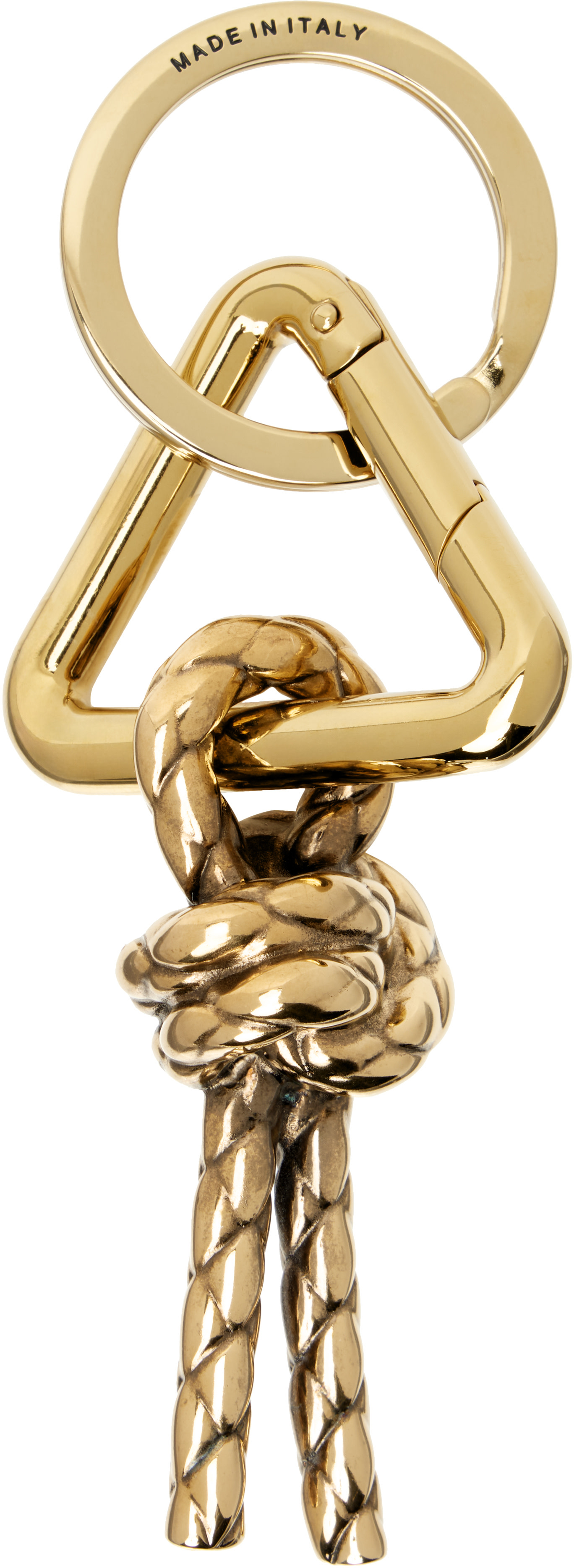 【新品未使用】BOTTEGA VENETA 　メタルキーホルダー　ゴールド Bottega Veneta: Gold Metal Knot Keychain | SSENSE