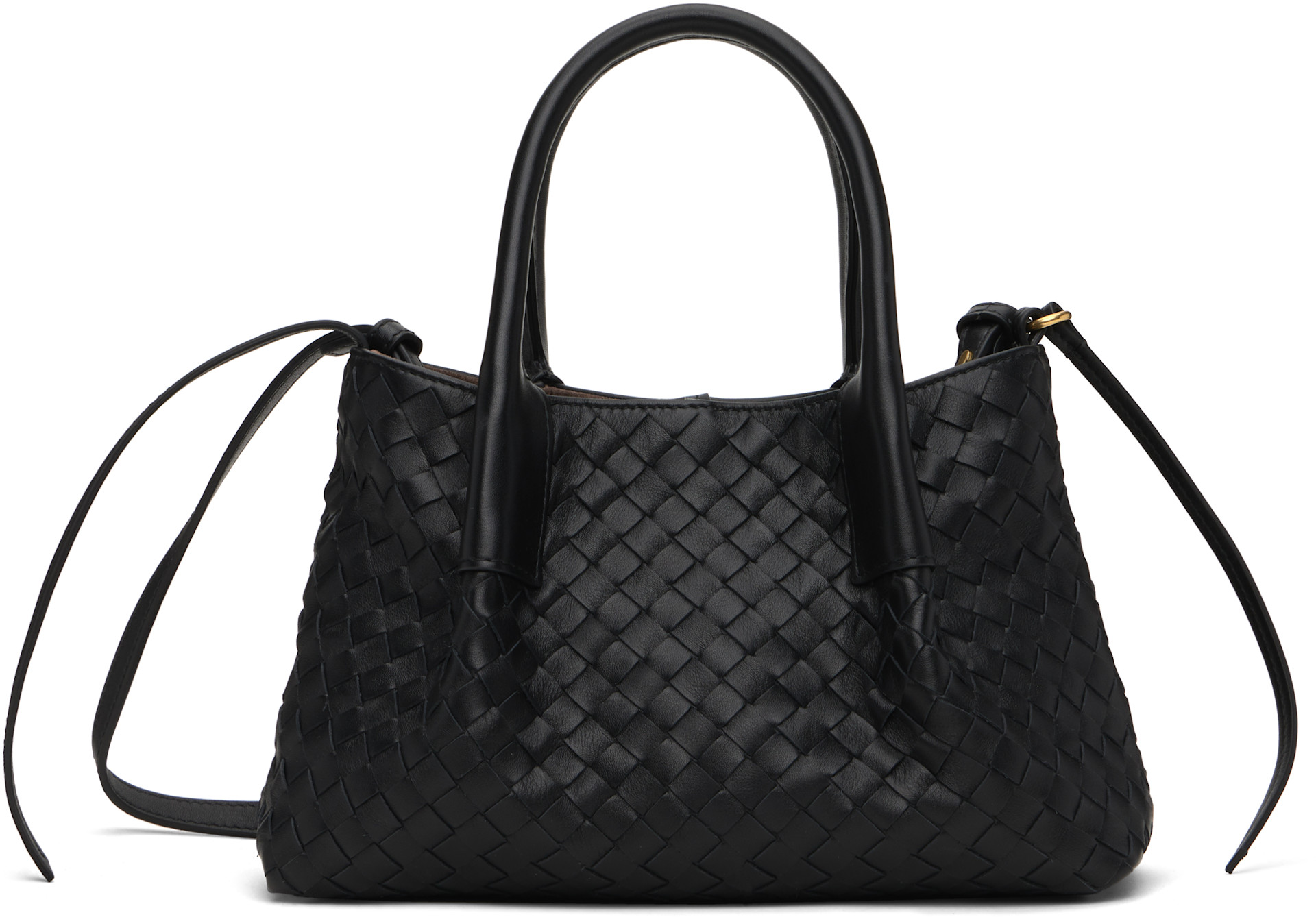 Bottega Veneta: Black Small Pinacoteca Bag | SSENSE