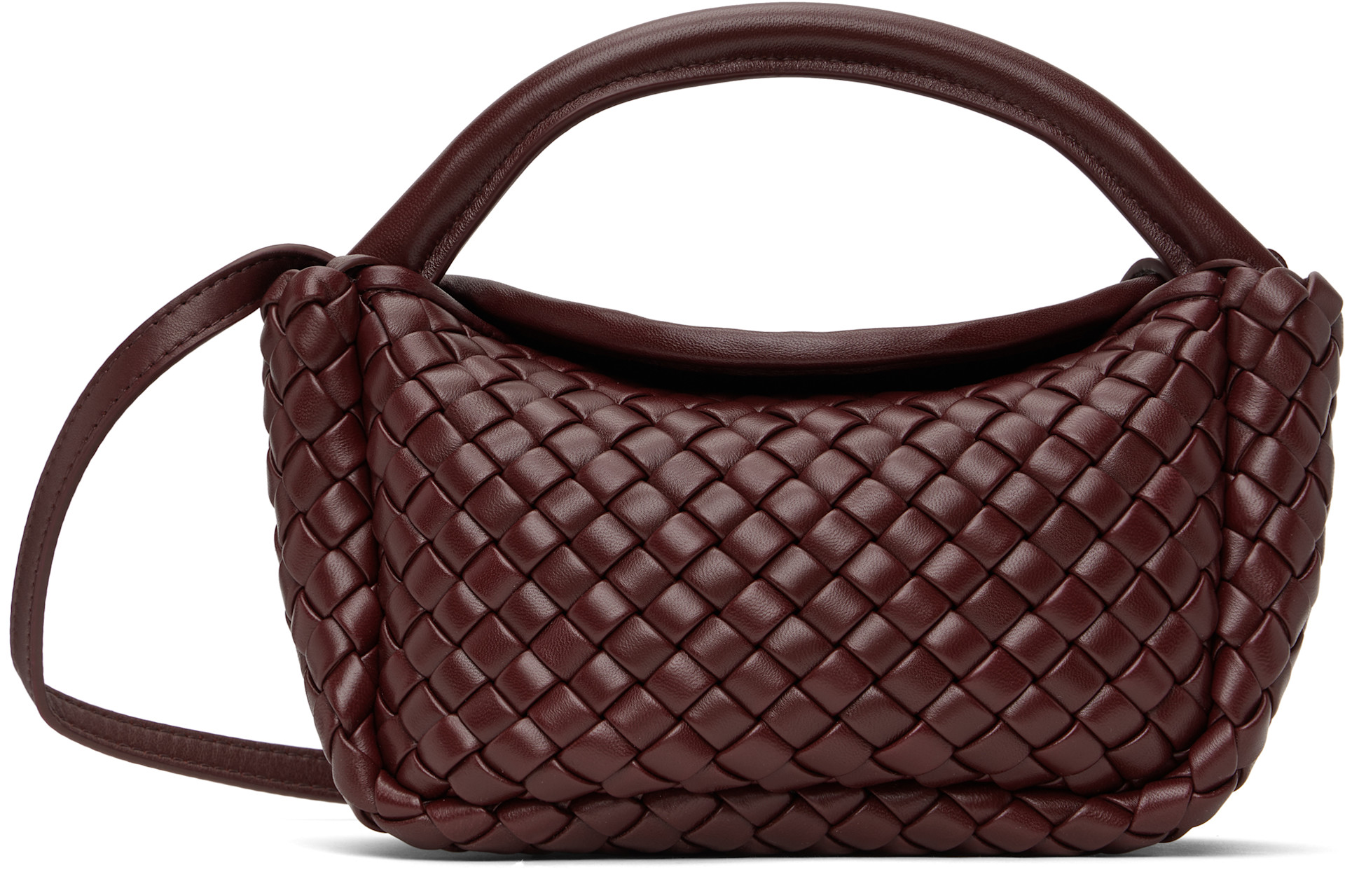 BOTTEGA VENETA ハンドバッグ Bottega Veneta: Burgundy Small Cobble Top Handle Bag | SSENSE