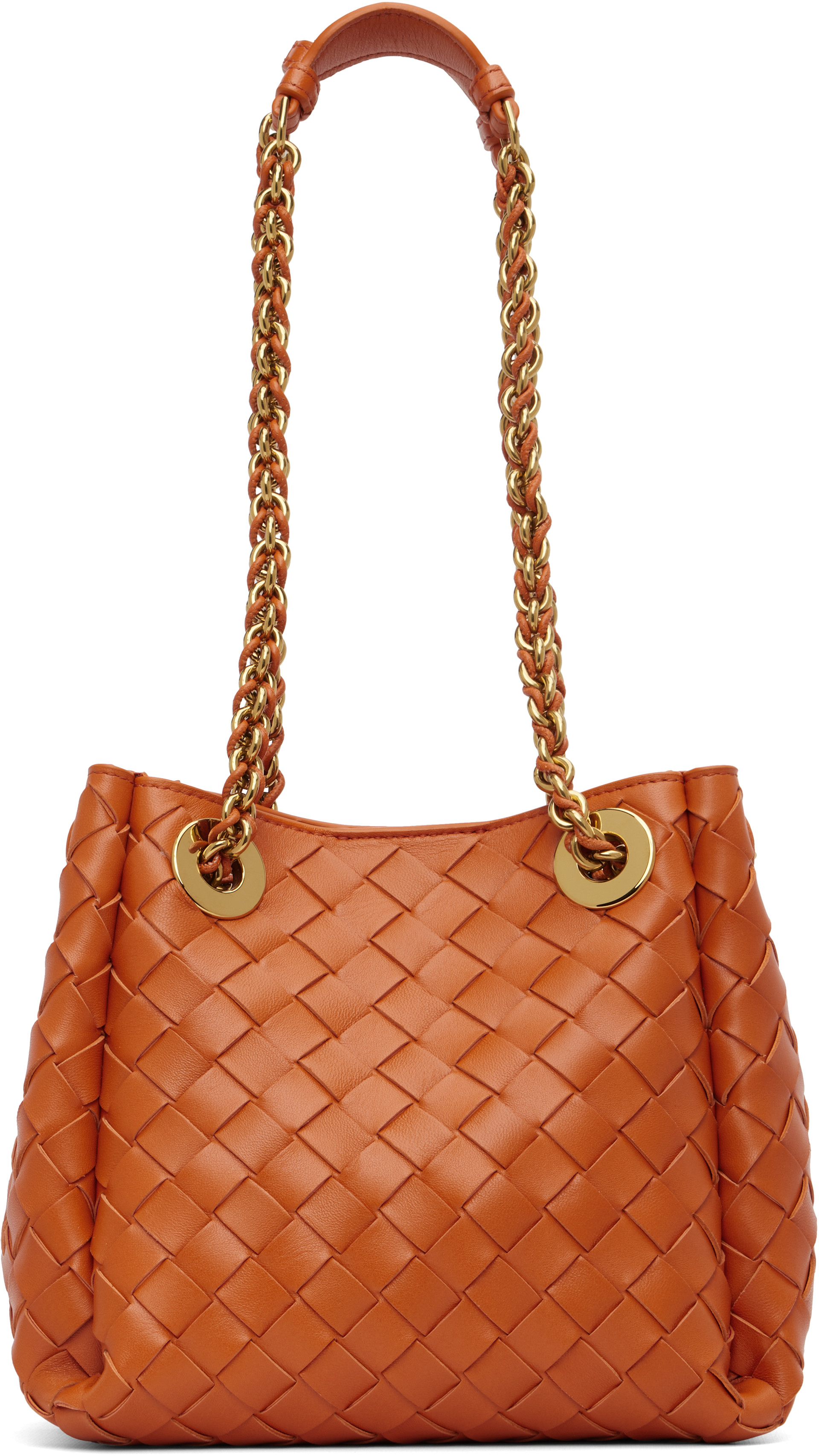 Bottega Veneta: Orange Small Parachute Chain Bag | SSENSE