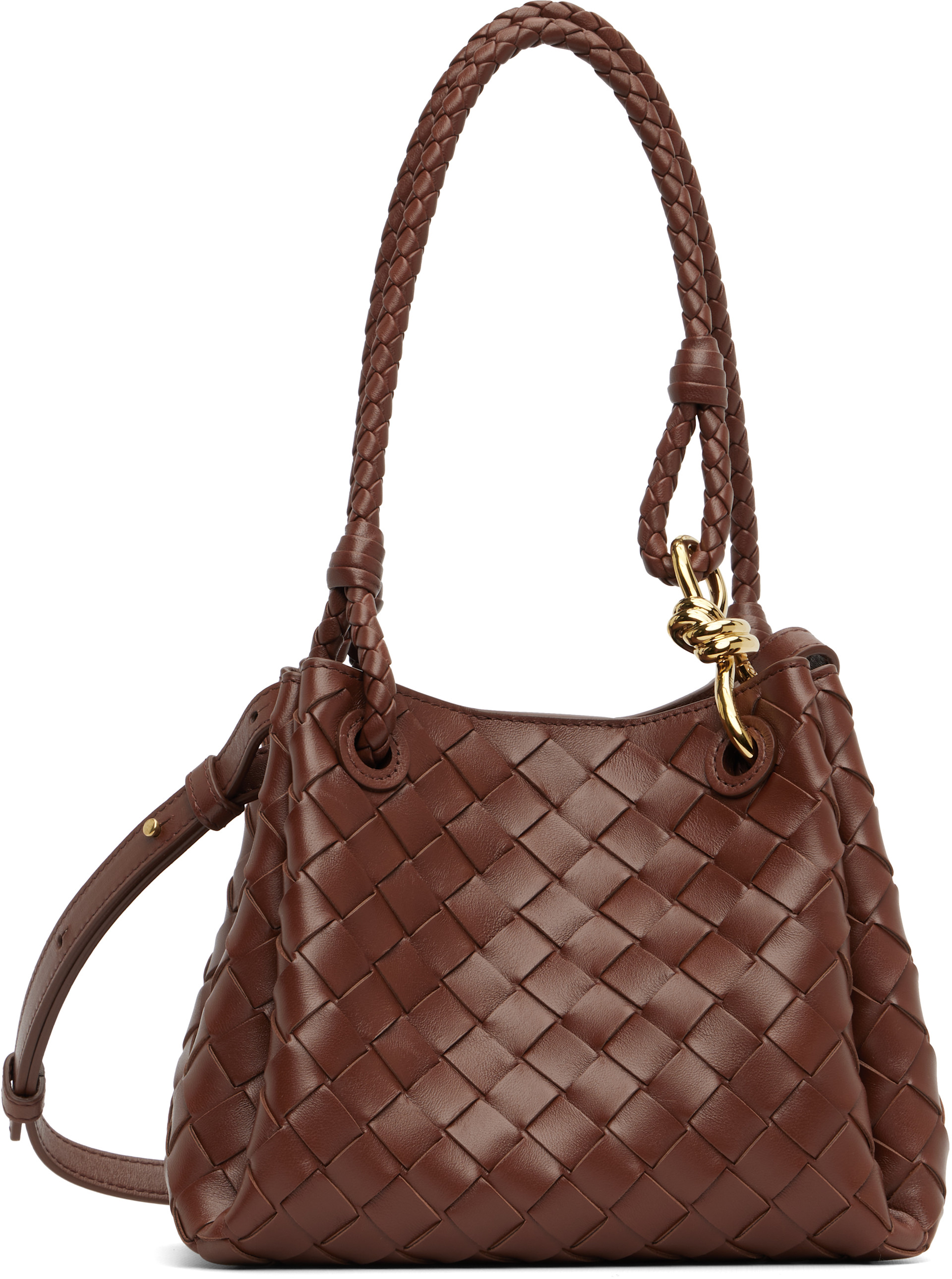Bottega Veneta: Brown Small Parachute Bag | SSENSE