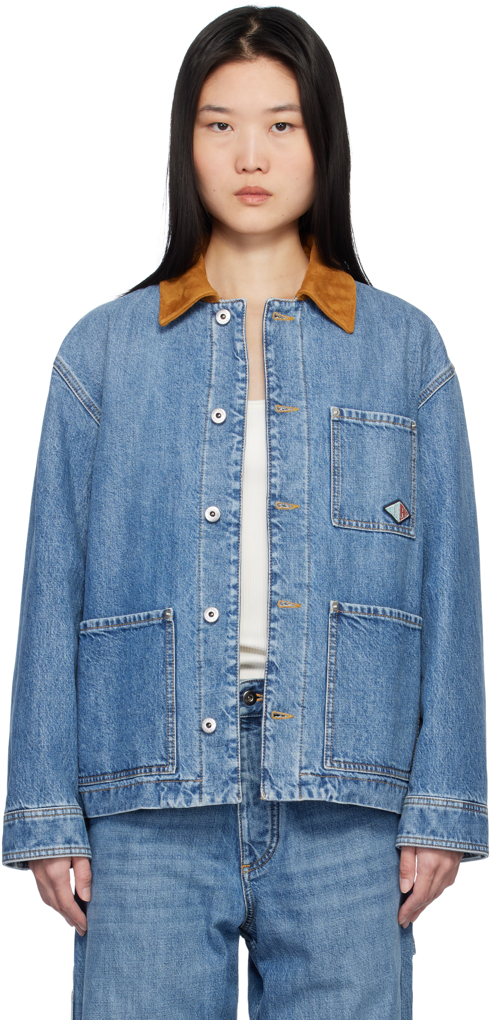 Bottega Veneta: Blue Vintage Denim Jacket | SSENSE
