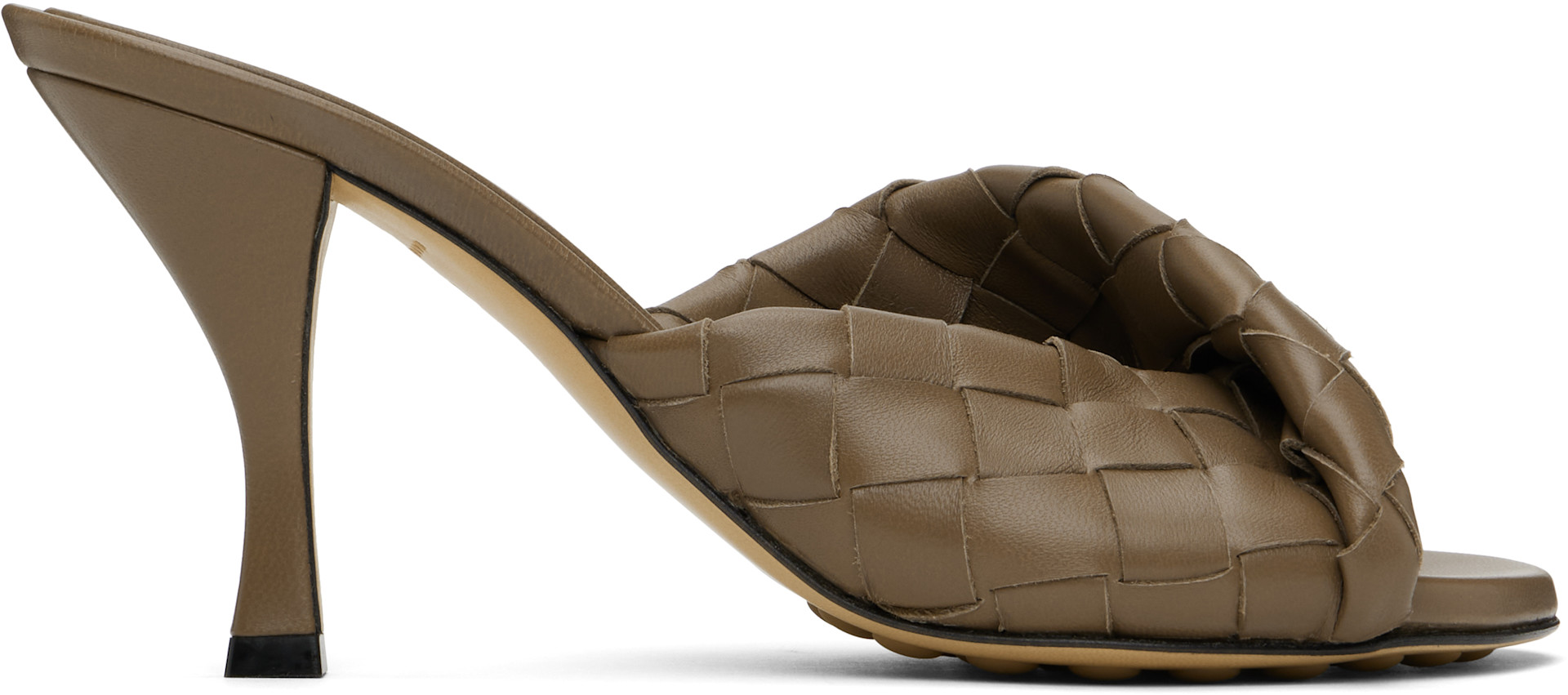 Bottega Veneta: Brown Blink Heeled Sandals | SSENSE