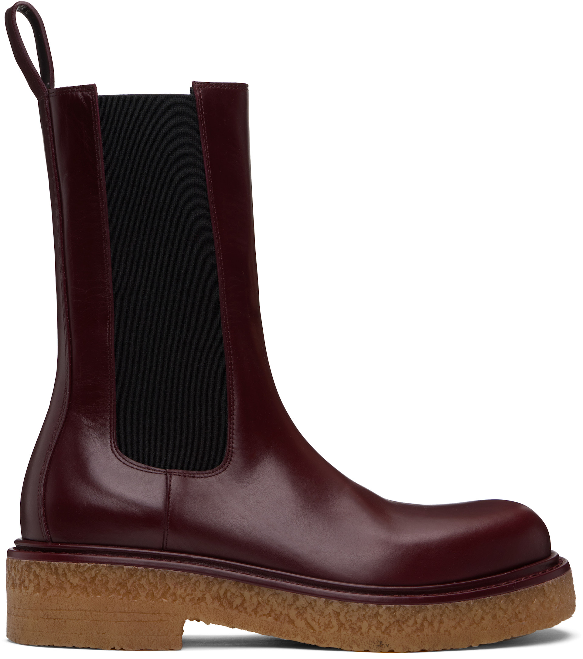 ブーツ bottega veneta chelsea boots 43 Bottega Veneta: Burgundy Haddock Chelsea Boots | SSENSE