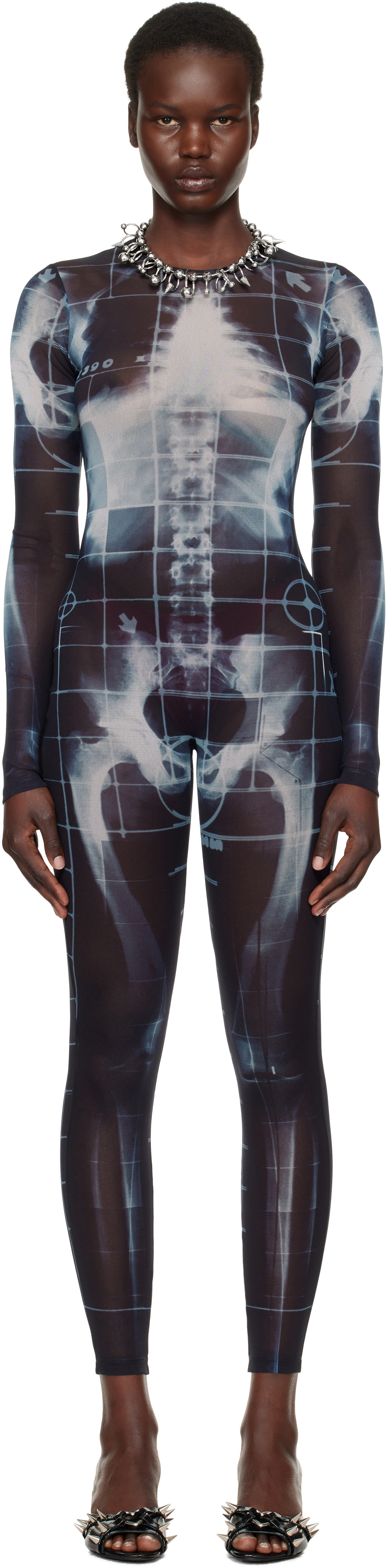 Jean Paul Gaultier: Black & Blue 'The Squeletor' Jumpsuit | SSENSE