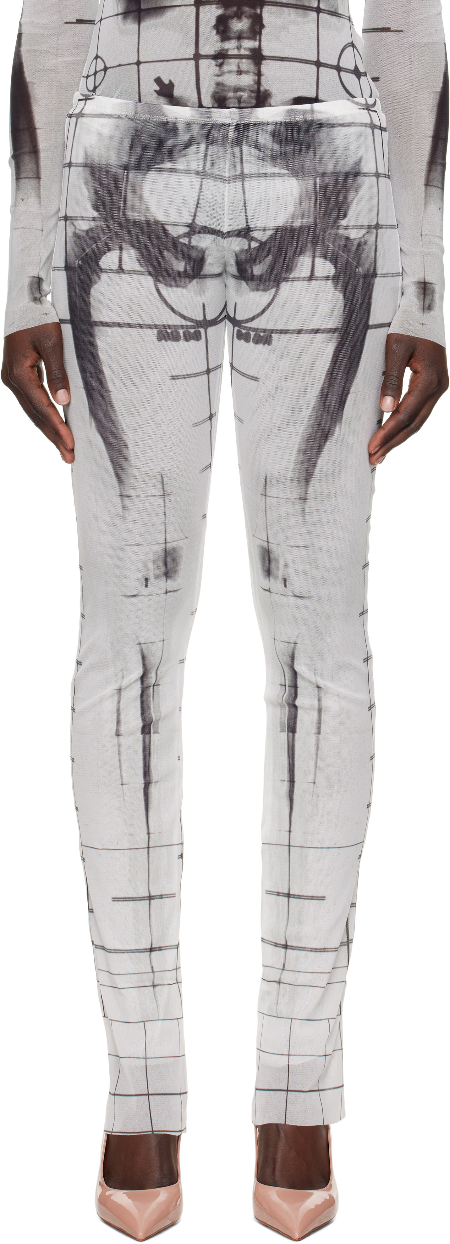 Jean Paul Gaultier: White & Black 'The Squeletor' Lounge Pants