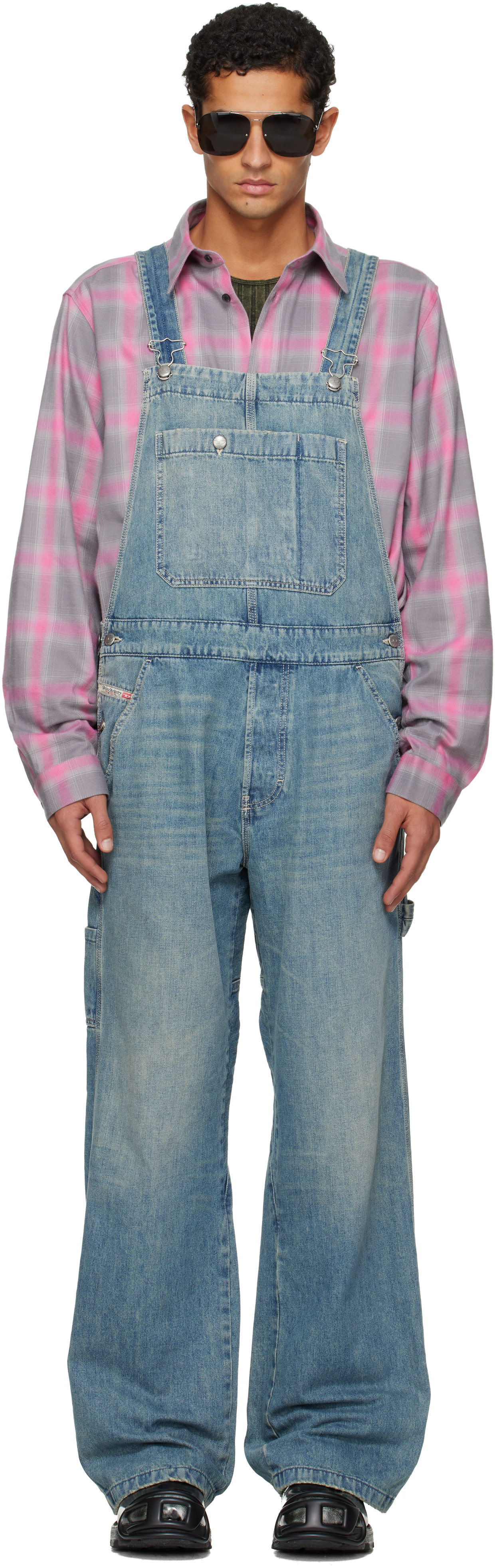 Diesel: Blue D-Framu-U Denim Overalls | SSENSE Canada