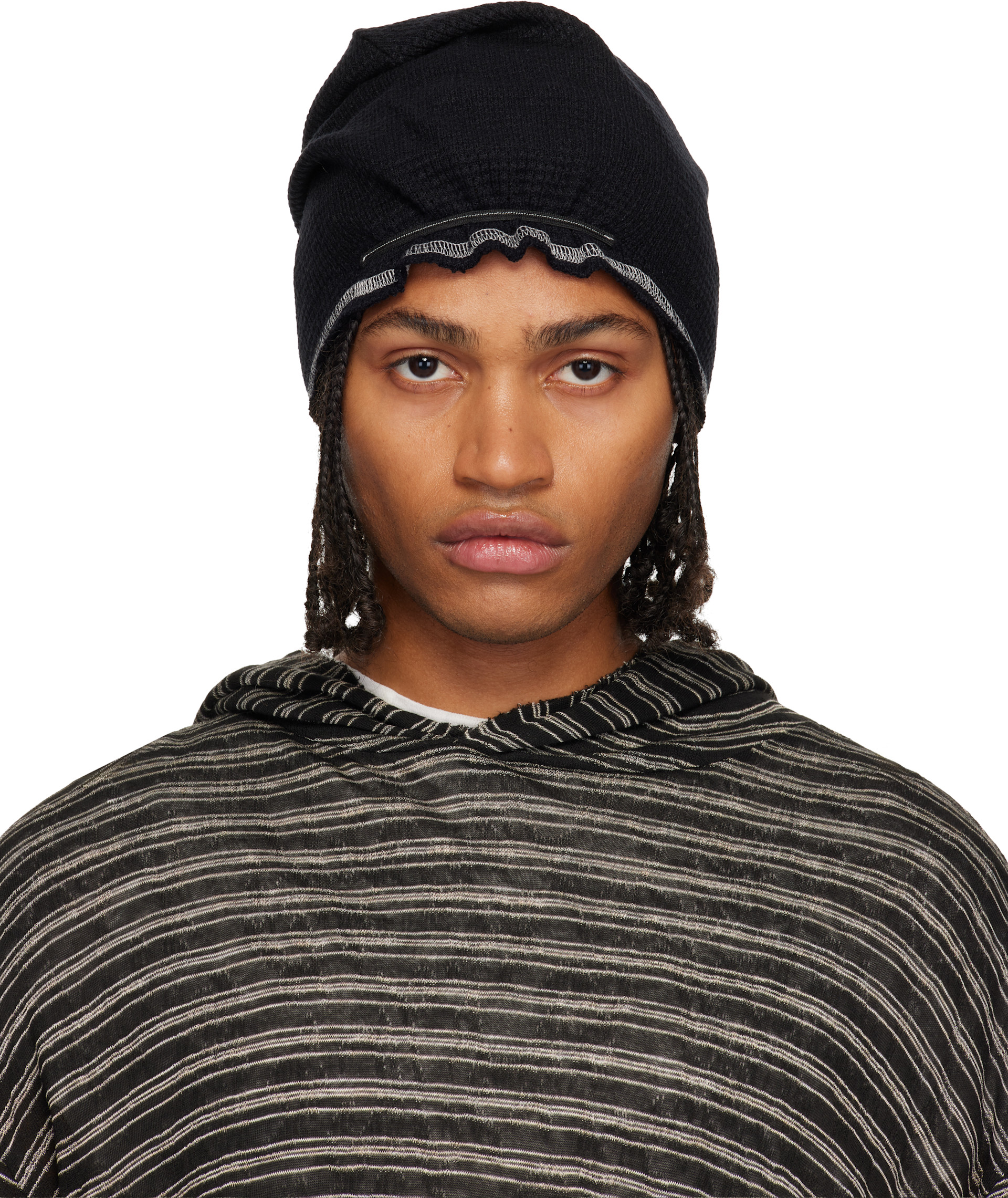 Hypolygon ブラックピアスドビーニー Pierced Beanie｜Hypolygon｜ビーニー