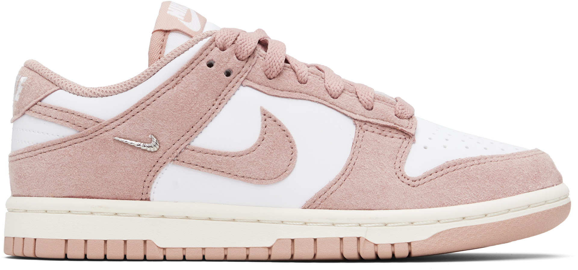 NIKE DUNK LOW GS 5Y ホワイト/ピンク Nike: Pink & White Dunk Low Sneakers | SSENSE Canada