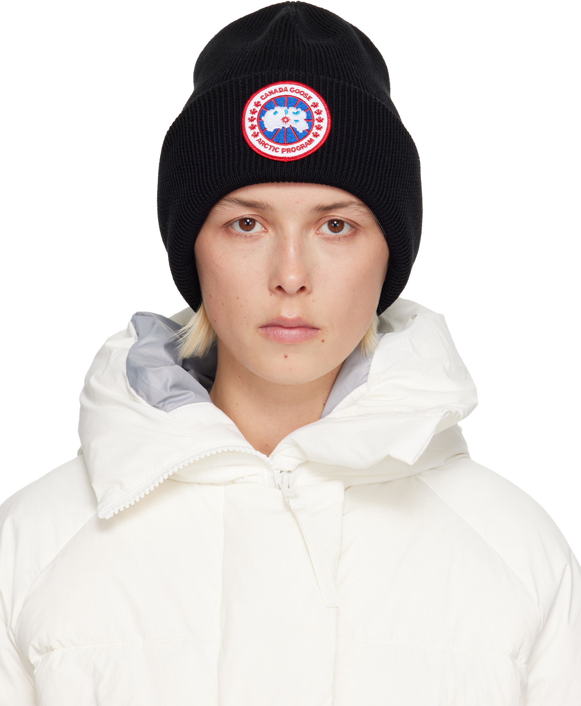 Canada Goose: Black Arctic Beanie | SSENSE Denmark