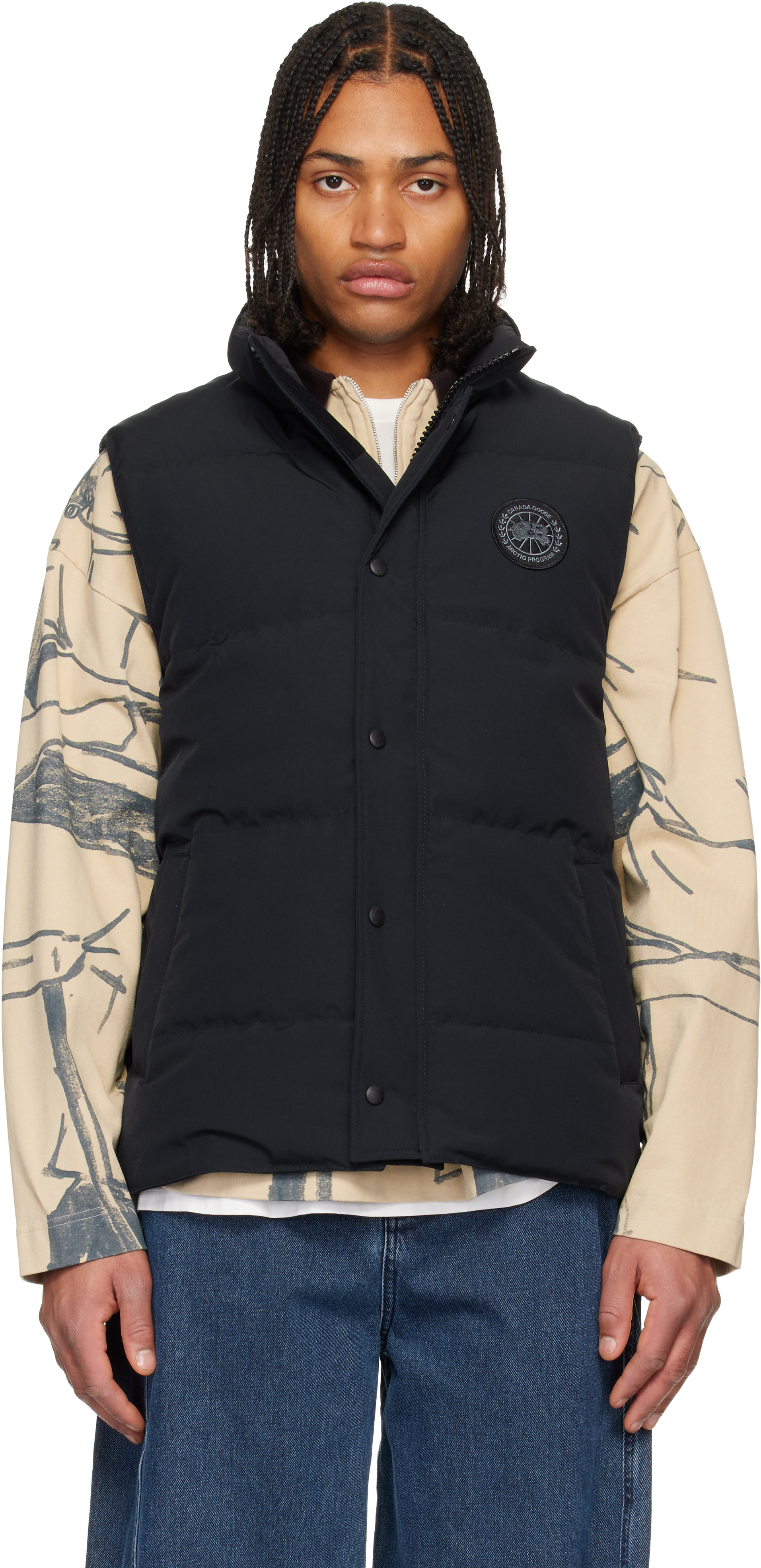 Canada Goose: Black 'Black Label' Garson Down Vest | SSENSE
