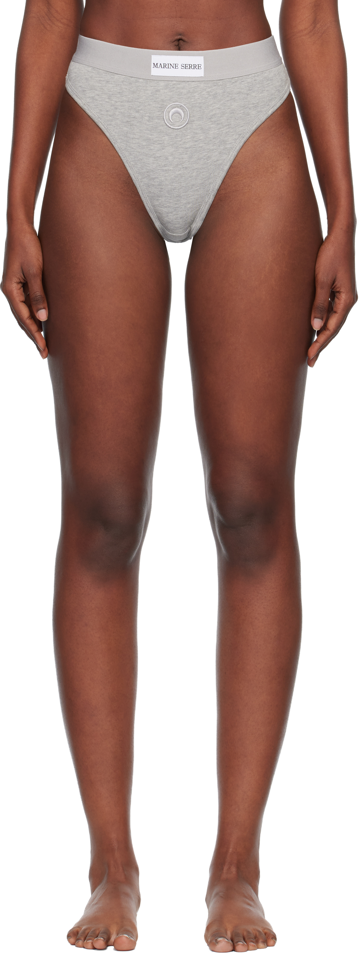 Marine Serre ショーツ Marine Serre: Gray Moon Logo Stretched Jersey High-Waist Briefs