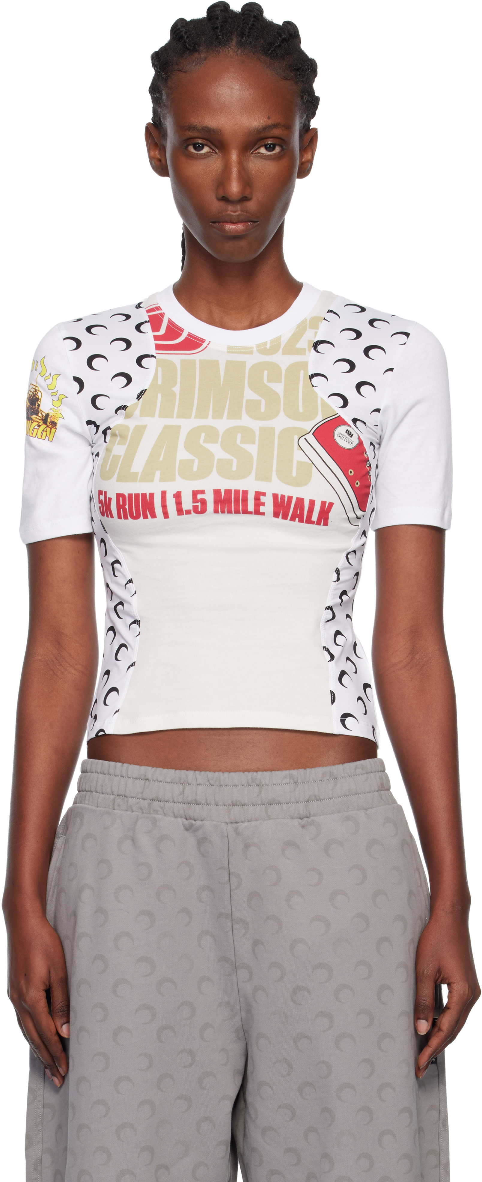 Marine Serre: Regenerated Graphic Jersey Baby Fit T-Shirt | SSENSE