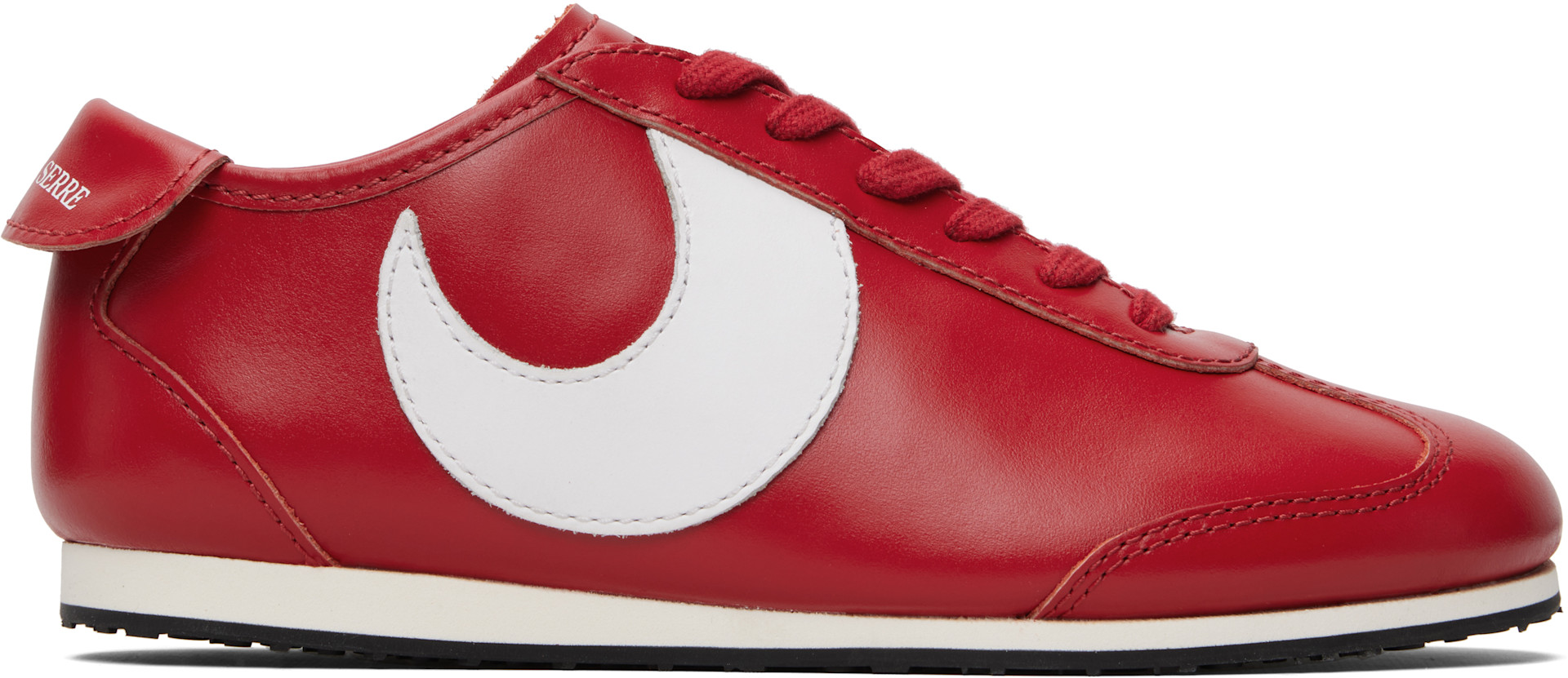 Marine Serre: SSENSE Exclusive Red Matte Leather MS Astra Sneakers