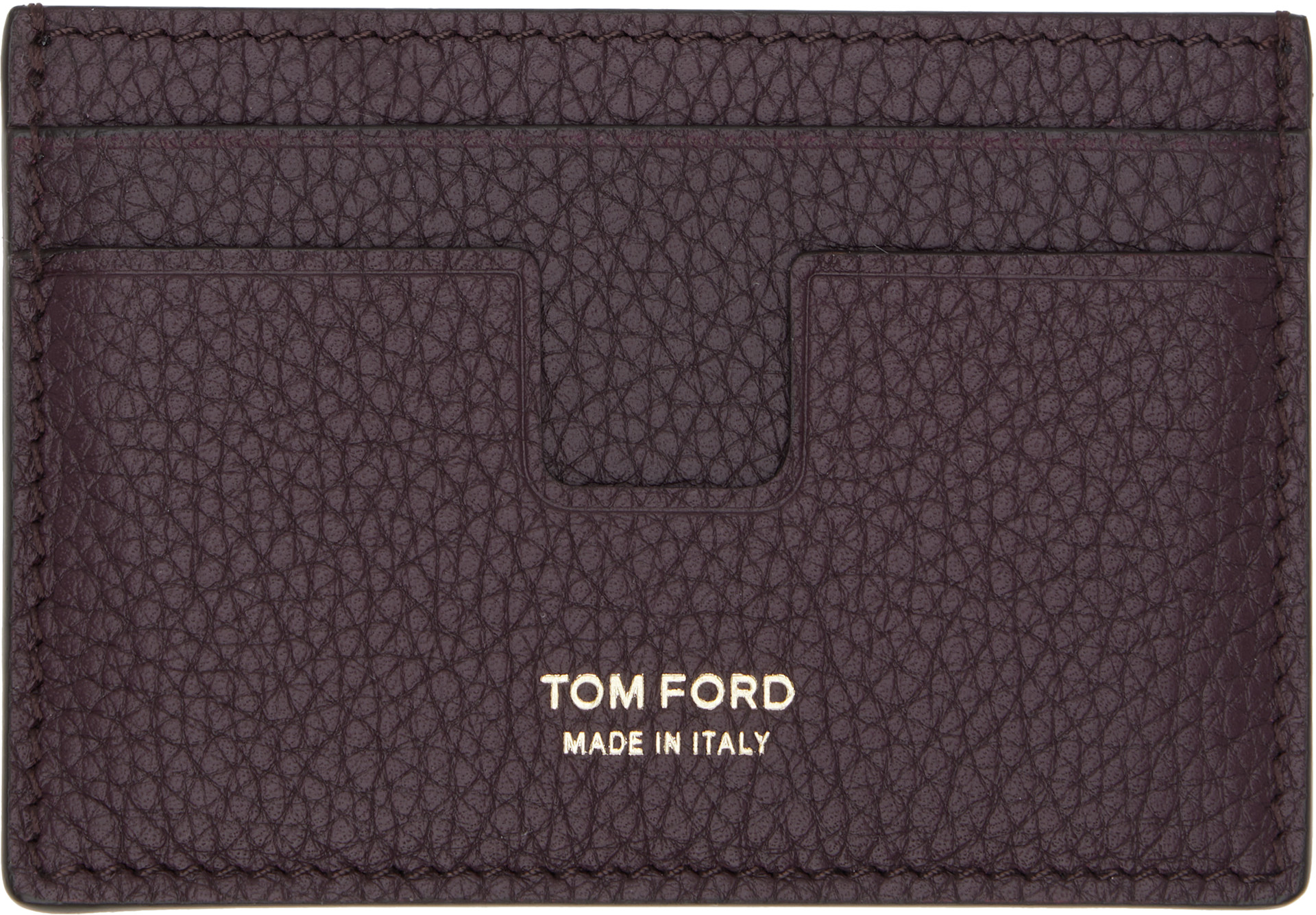 TOM FORD ケース カードケース TOM FORD: バーガンディ Classic グレインレザー カードケース