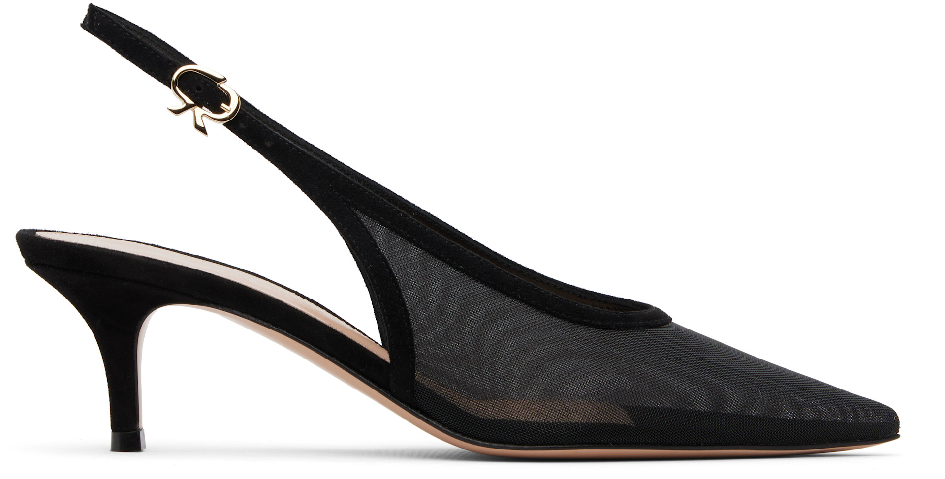 Gianvito Rossi: Black Slingback 55 Heels | SSENSE
