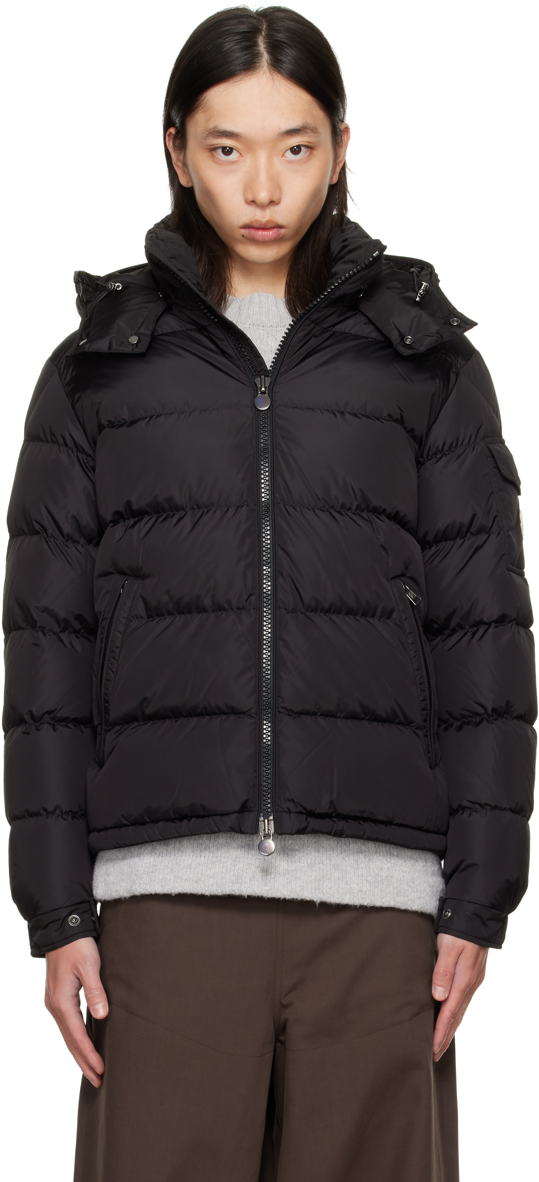 Moncler: Black Maya Matte Short Down Jacket | SSENSE Canada