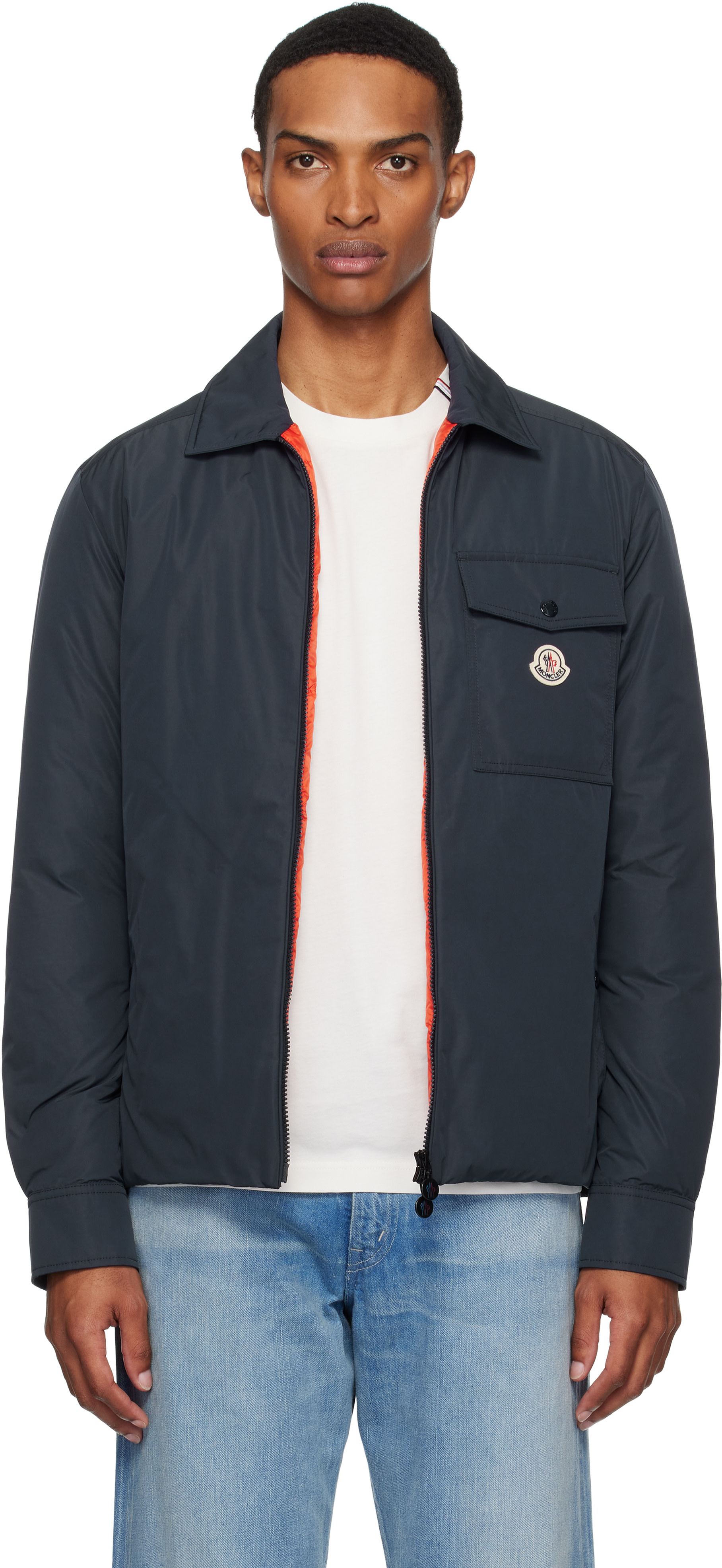 Moncler: Navy Archivio Vigeon Down Jacket | SSENSE