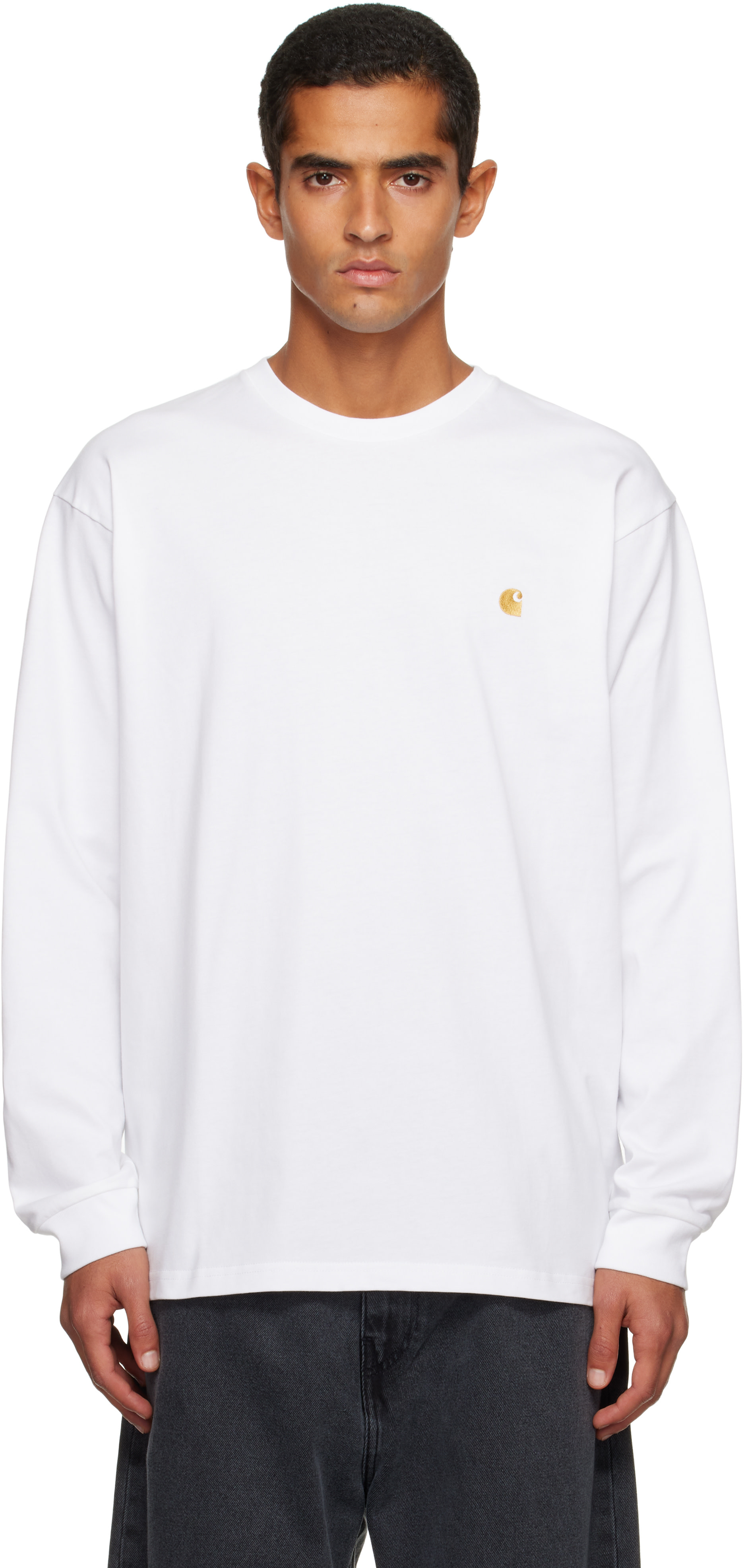 Carhartt Work In Progress: White Chase Long Sleeve T-shirt | SSENSE