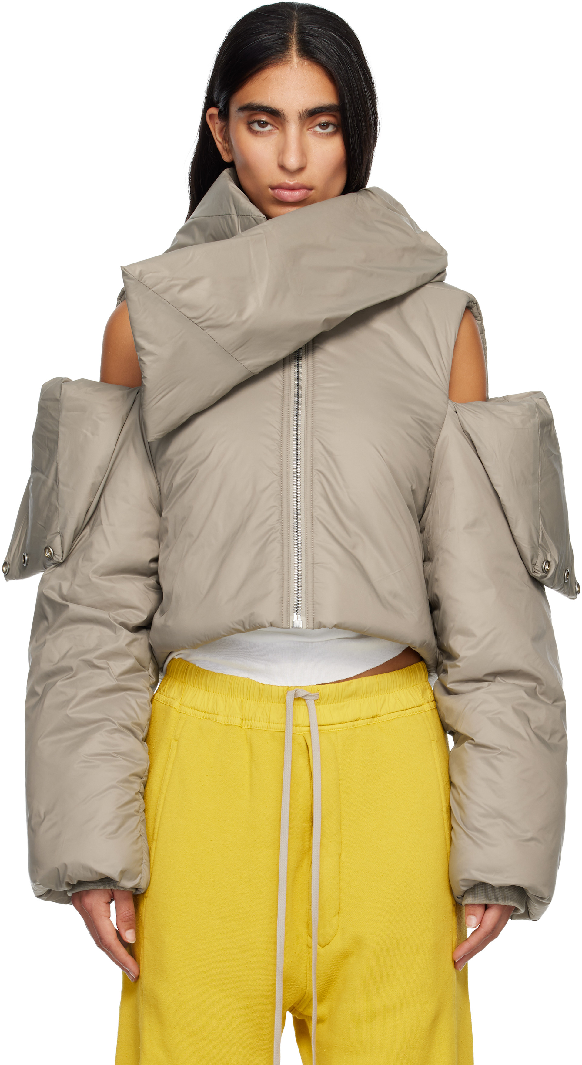Rick Owens DRKSHDW: Taupe Concordians Convertible Jacket | SSENSE