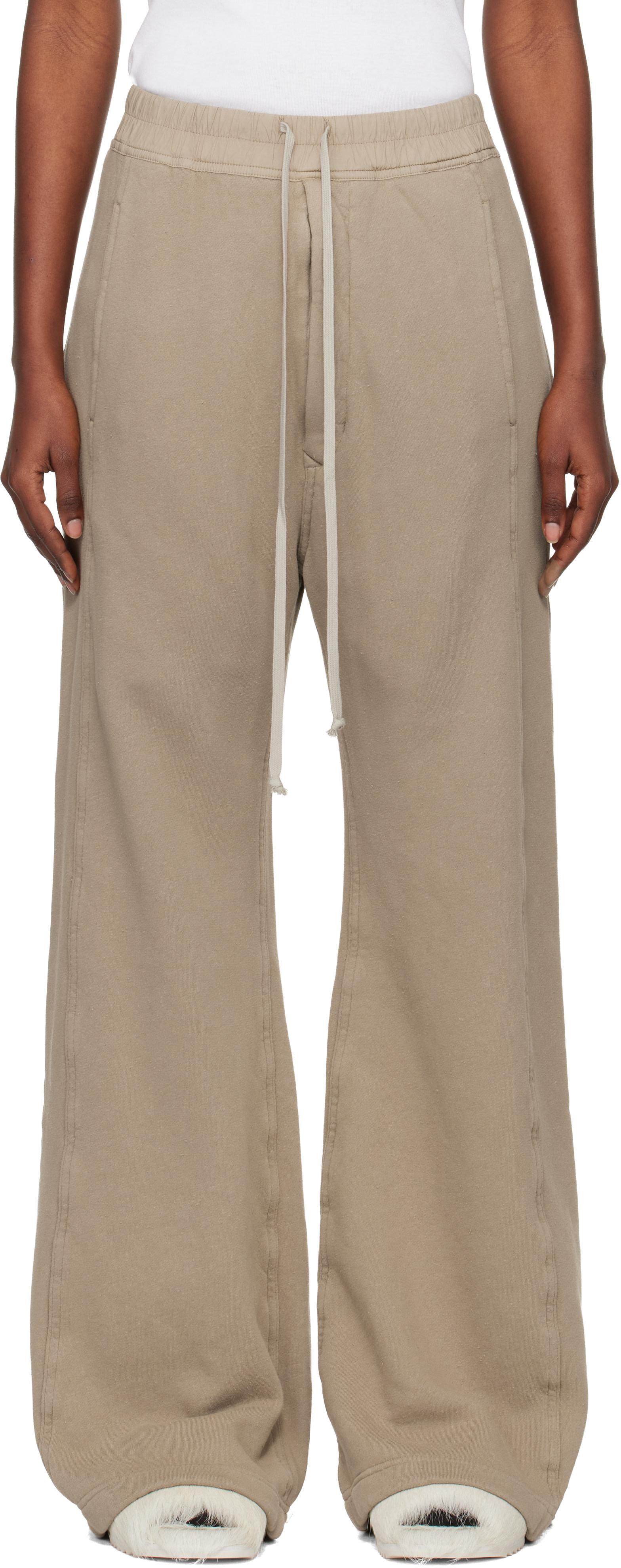 Rick Owens DRKSHDW: Taupe Concordians Pusher Sweatpants | SSENSE