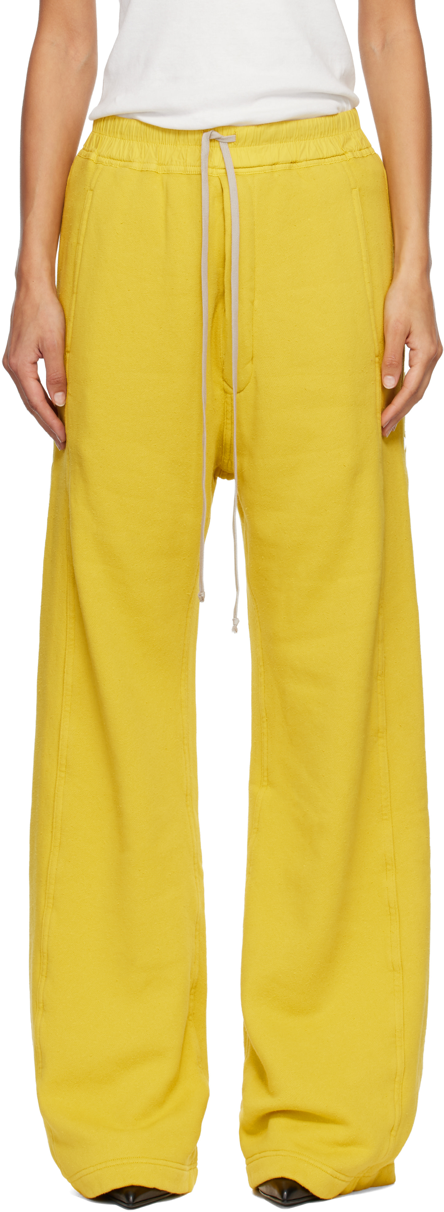 Rick Owens DRKSHDW: Yellow Concordians Pusher Lounge Pants | SSENSE