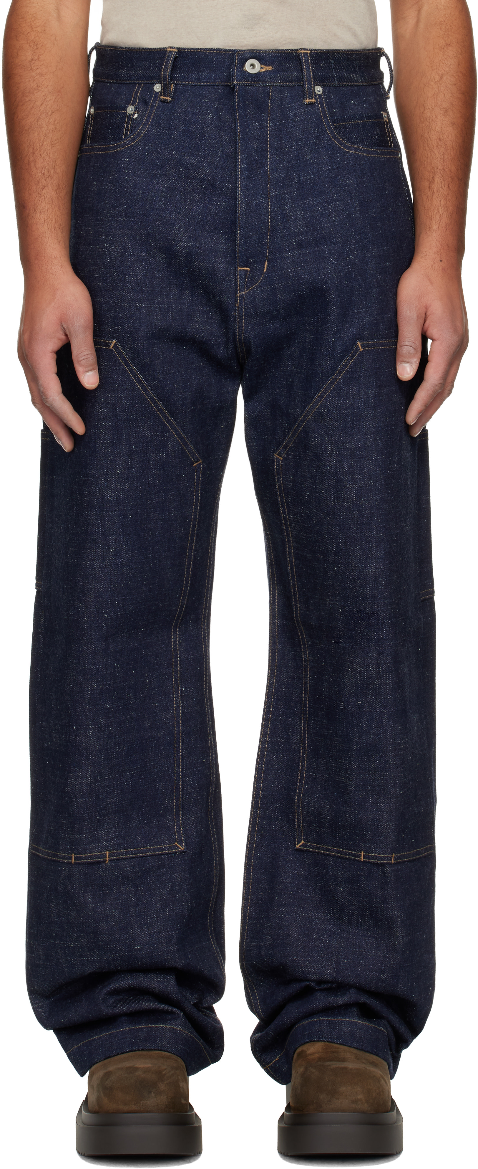 Crash Double Knee Denim Badway 美品 Rick Owens DRKSHDW: Indigo Concordians Strobe Double Knee Jeans